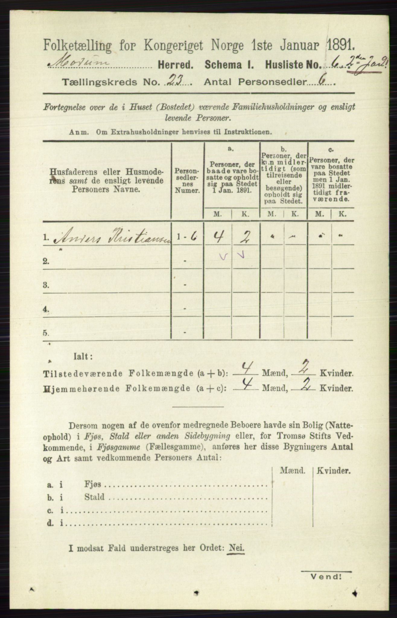 RA, 1891 census for 0623 Modum, 1891, p. 8673