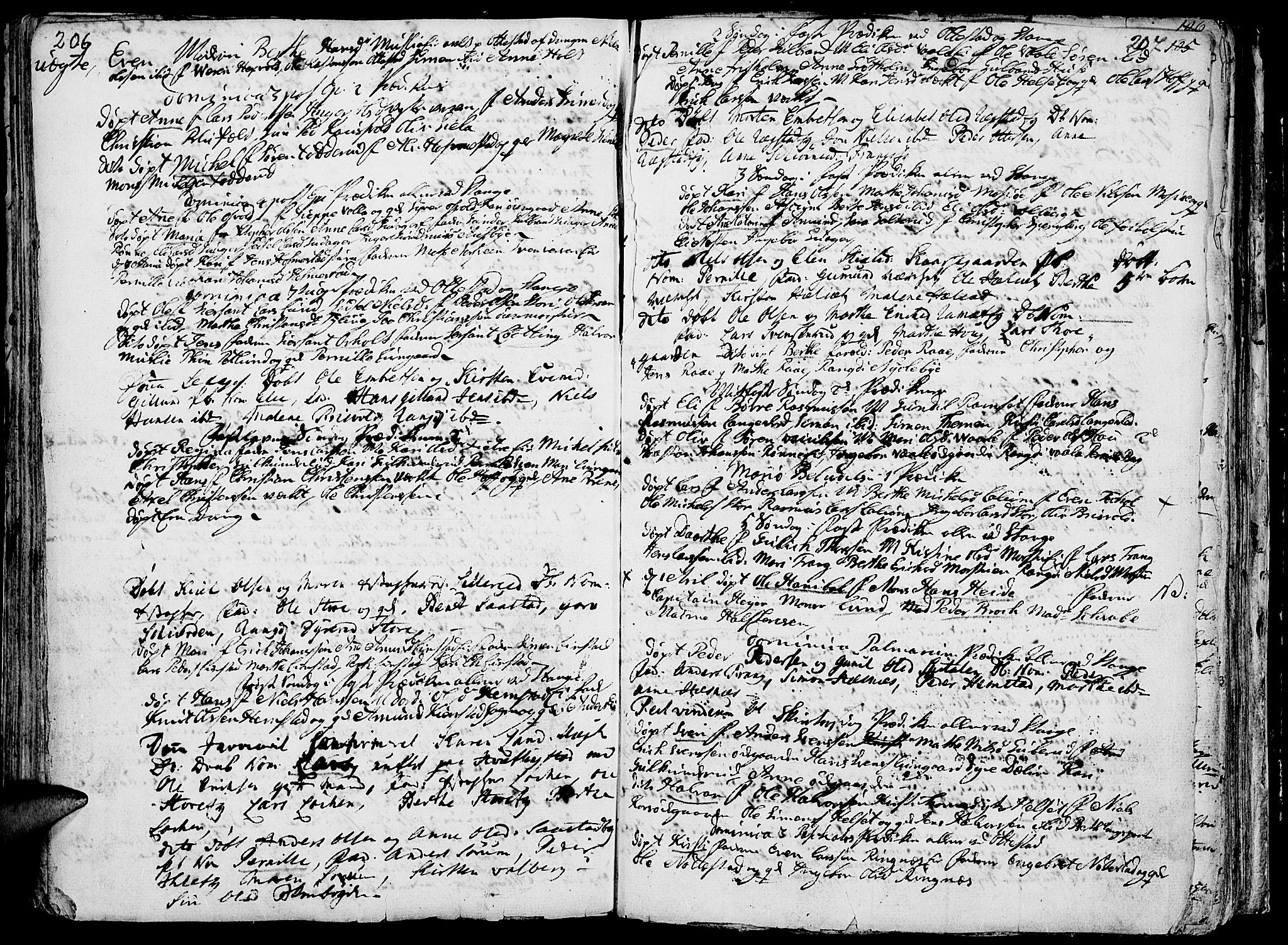 Stange prestekontor, AV/SAH-PREST-002/K/L0004: Parish register (official) no. 4, 1735-1754, p. 206-207