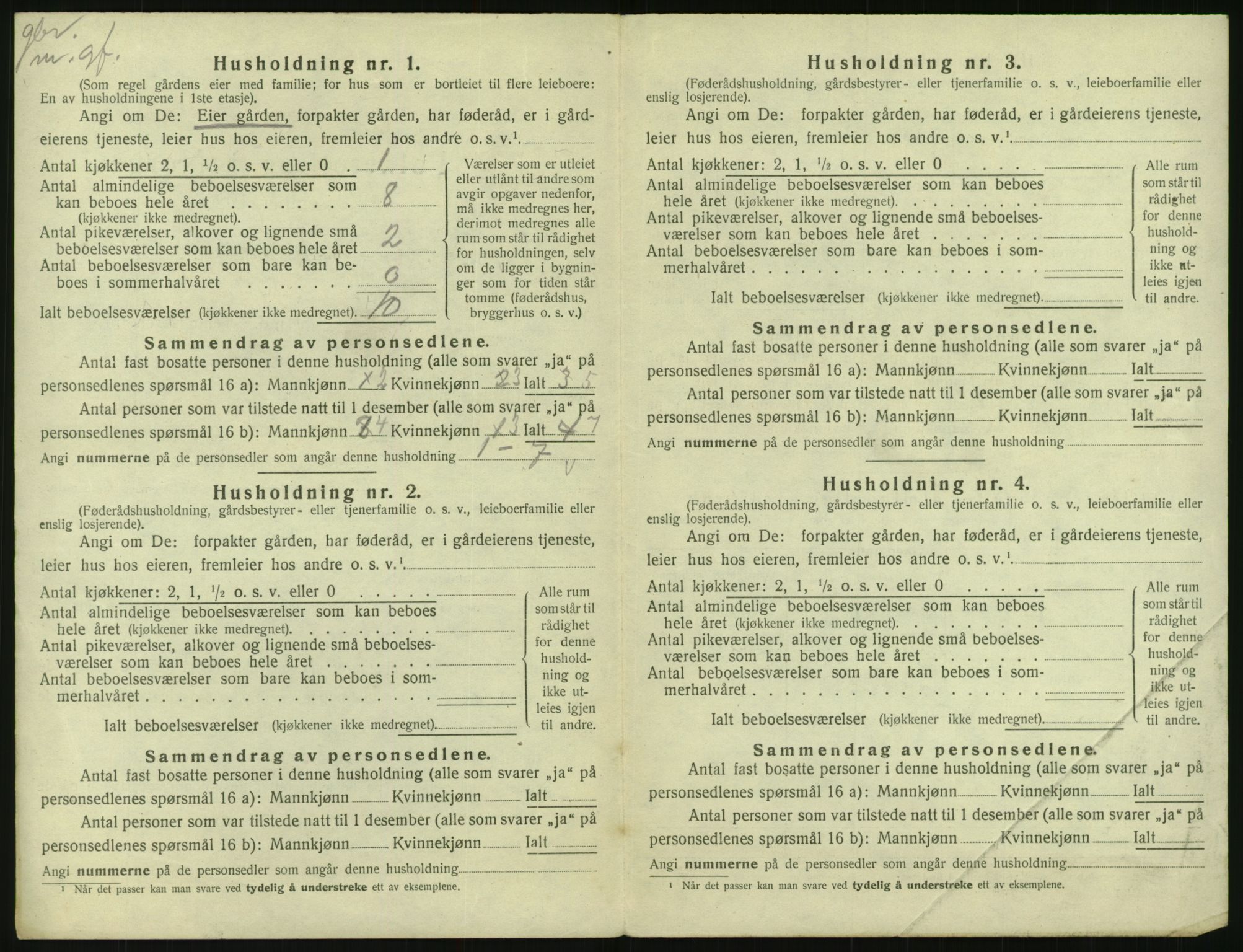 SAK, 1920 census for Gjøvdal, 1920, p. 23