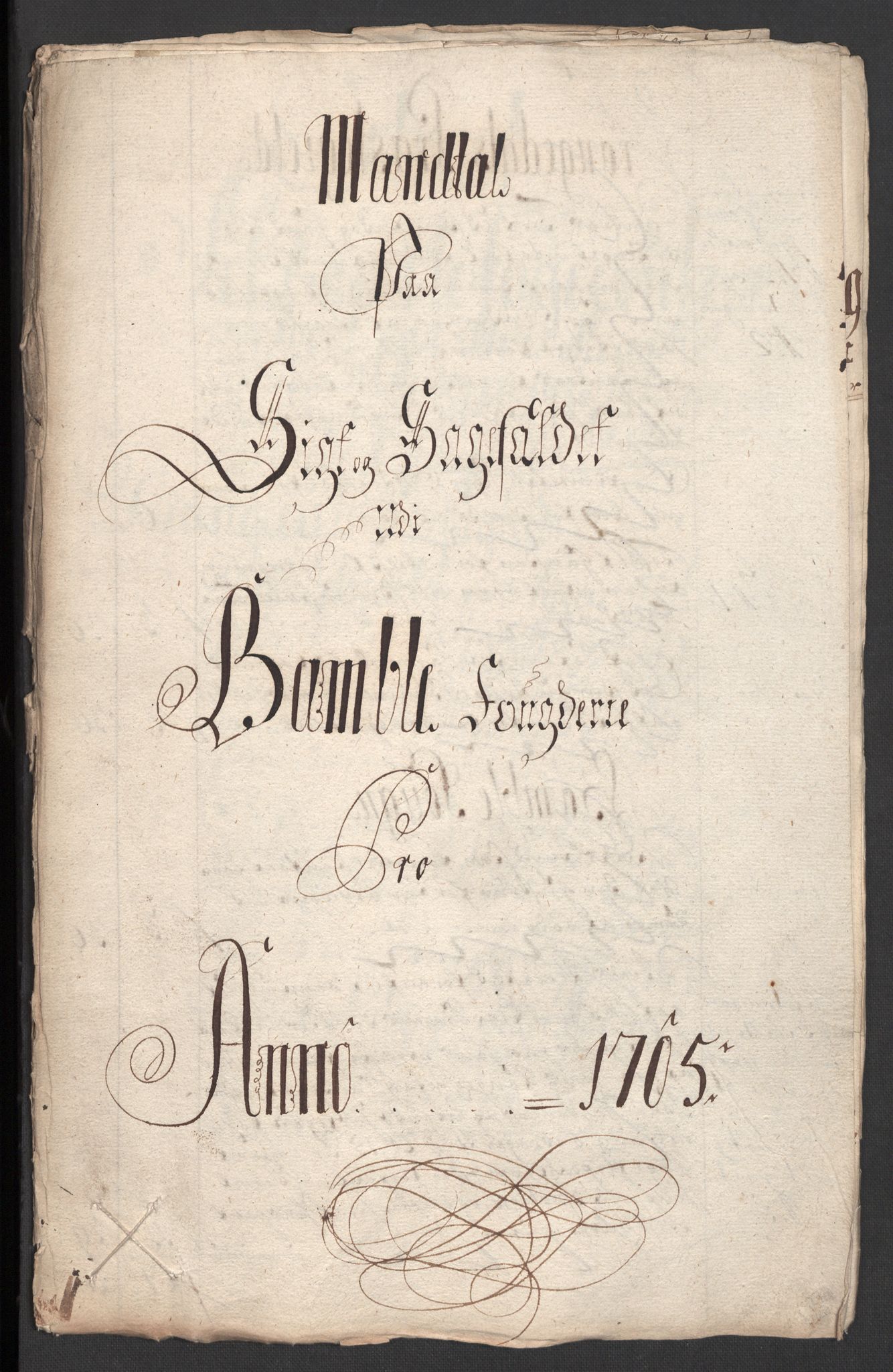Rentekammeret inntil 1814, Reviderte regnskaper, Fogderegnskap, RA/EA-4092/R36/L2114: Fogderegnskap Øvre og Nedre Telemark og Bamble, 1705, p. 6