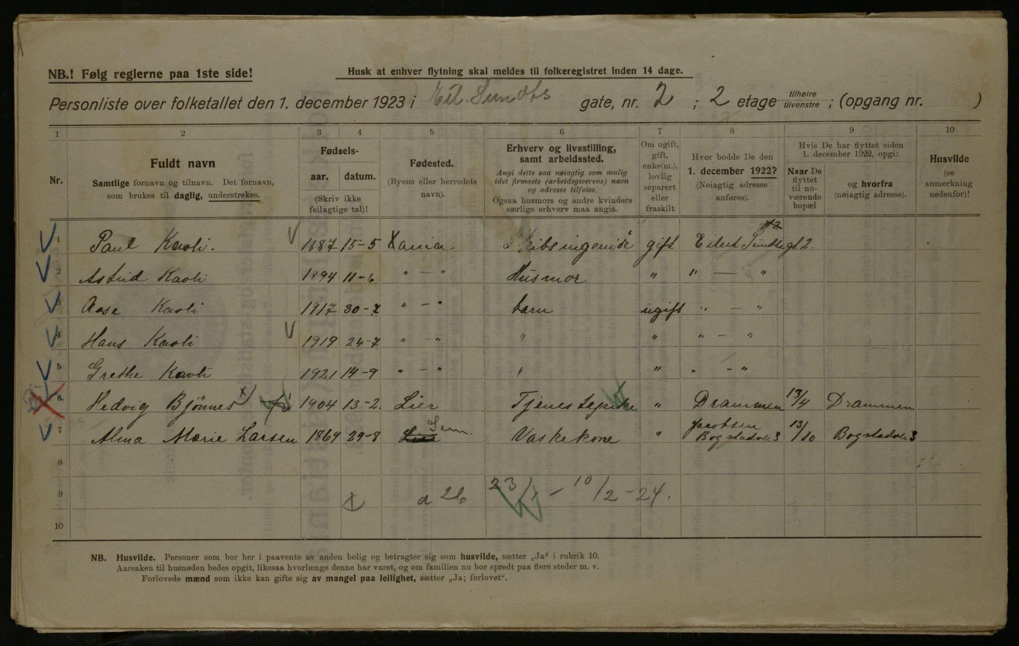 OBA, Municipal Census 1923 for Kristiania, 1923, p. 21182