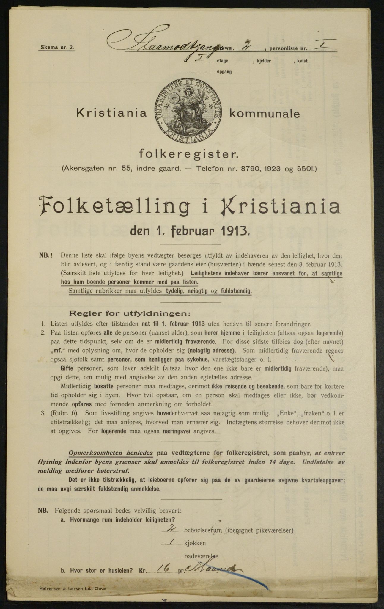 OBA, Municipal Census 1913 for Kristiania, 1913, p. 96941