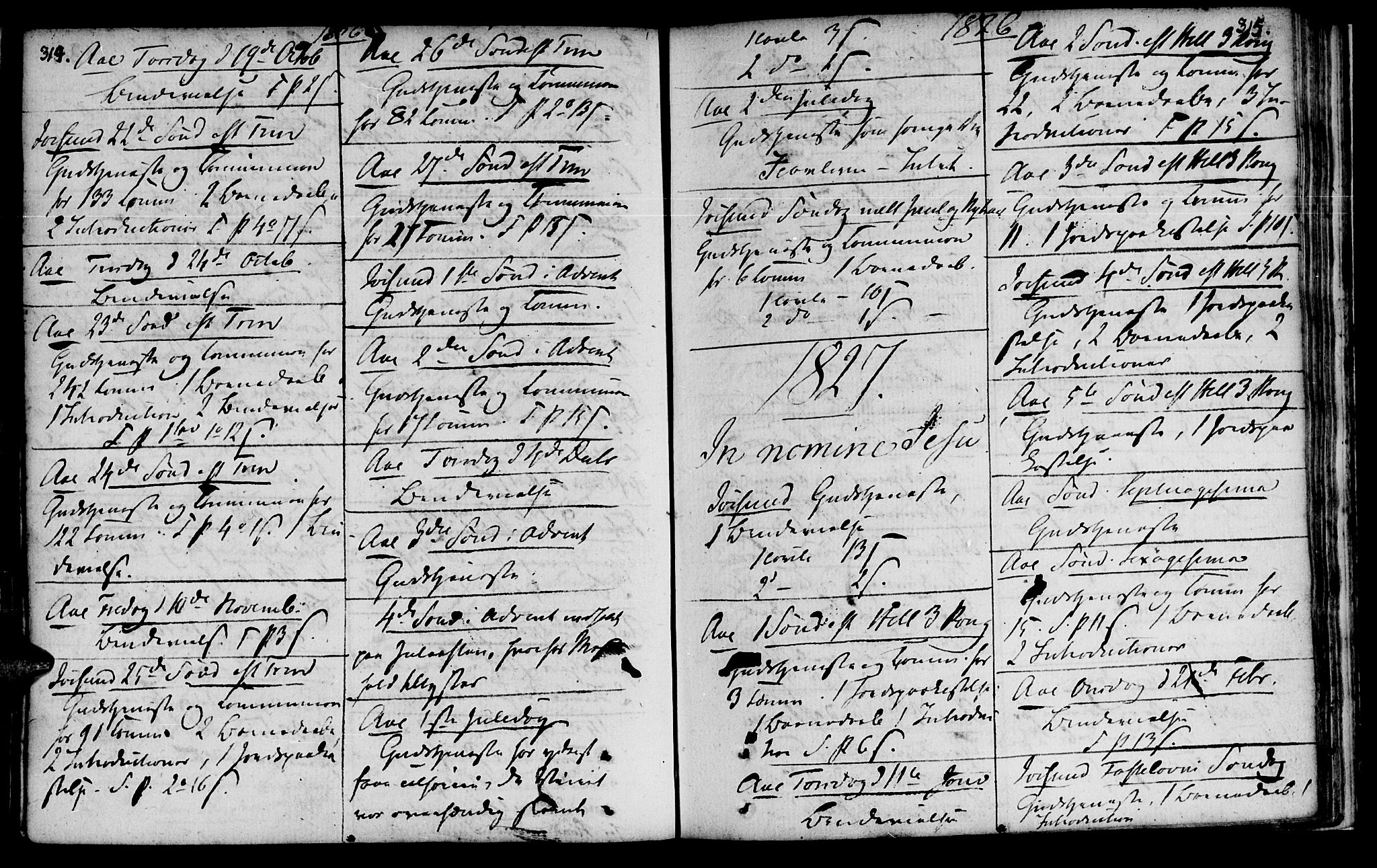Ministerialprotokoller, klokkerbøker og fødselsregistre - Sør-Trøndelag, SAT/A-1456/655/L0674: Parish register (official) no. 655A03, 1802-1826, p. 314-315