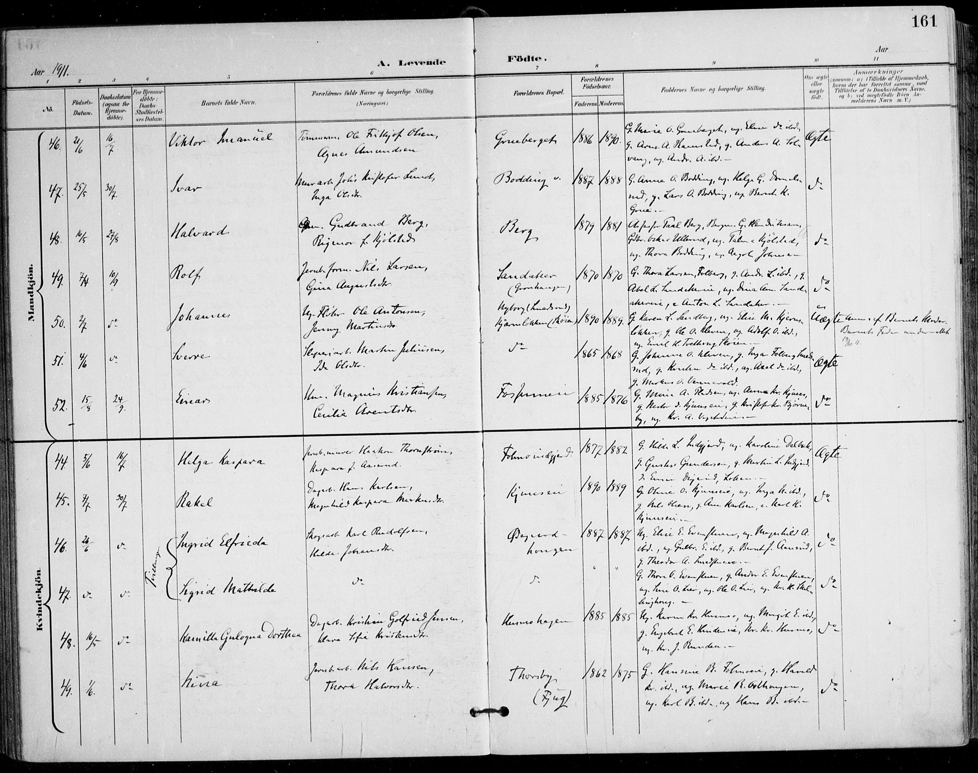 Nes prestekontor Kirkebøker, AV/SAO-A-10410/F/Fa/L0011: Parish register (official) no. I 11, 1899-1918, p. 161