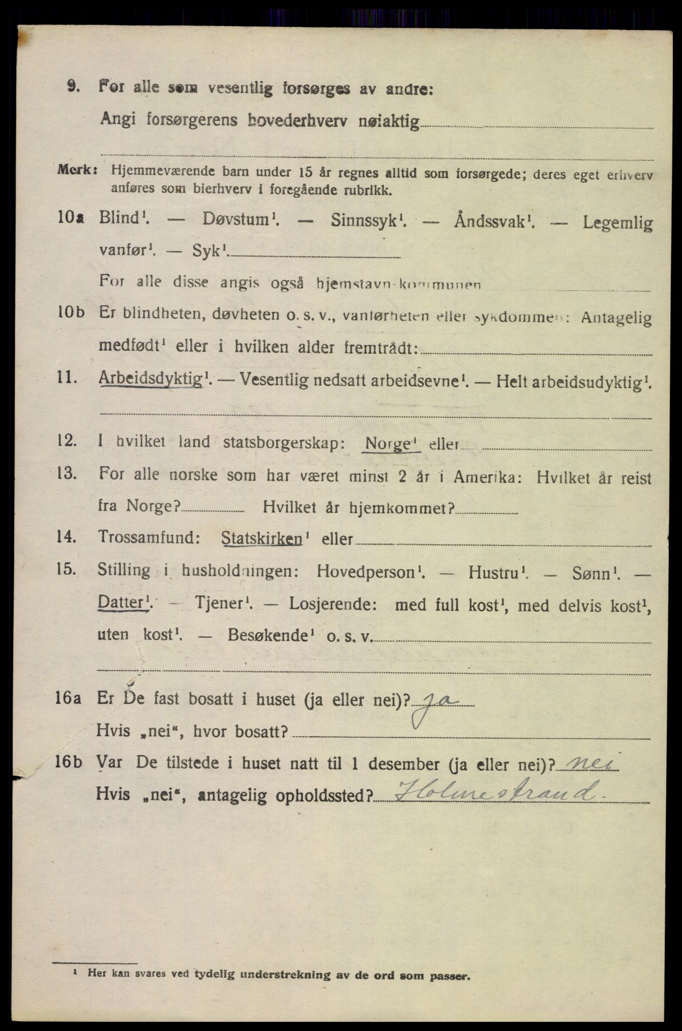 SAK, 1920 census for Oddernes, 1920, p. 7110