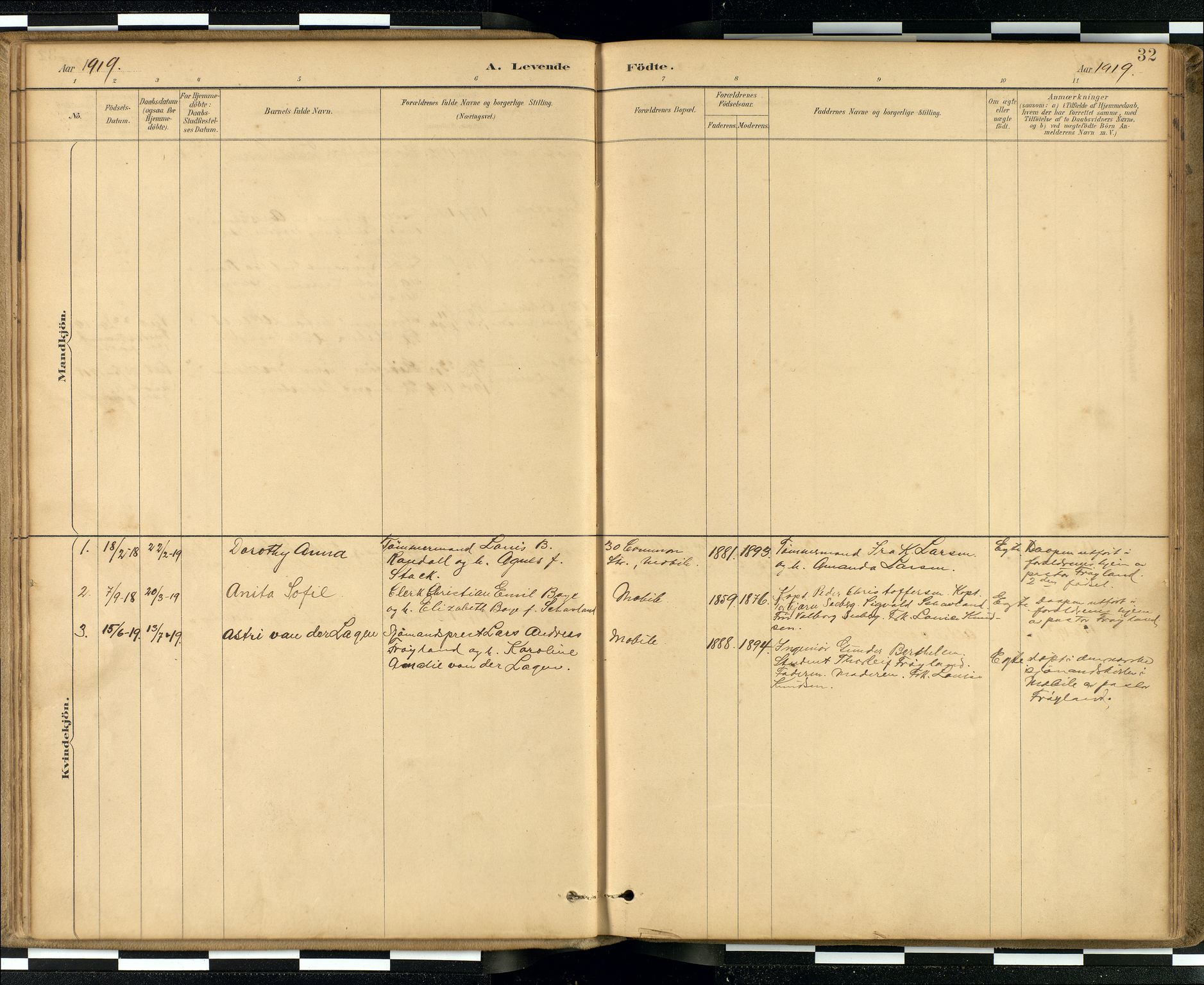 Den norske sjømannsmisjon i utlandet / Quebec (Canada) samt Pensacola--Savannah-Mobile-New Orleans-Gulfport (Gulfhamnene i USA), AV/SAB-SAB/PA-0114/H/Ha/L0001: Parish register (official) no. A 1, 1887-1924, p. 31b-32a