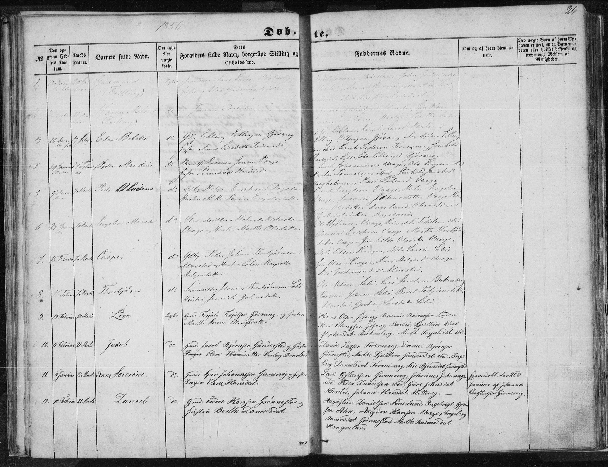 Tysvær sokneprestkontor, SAST/A -101864/H/Ha/Haa/L0002: Parish register (official) no. A 2, 1847-1856, p. 26