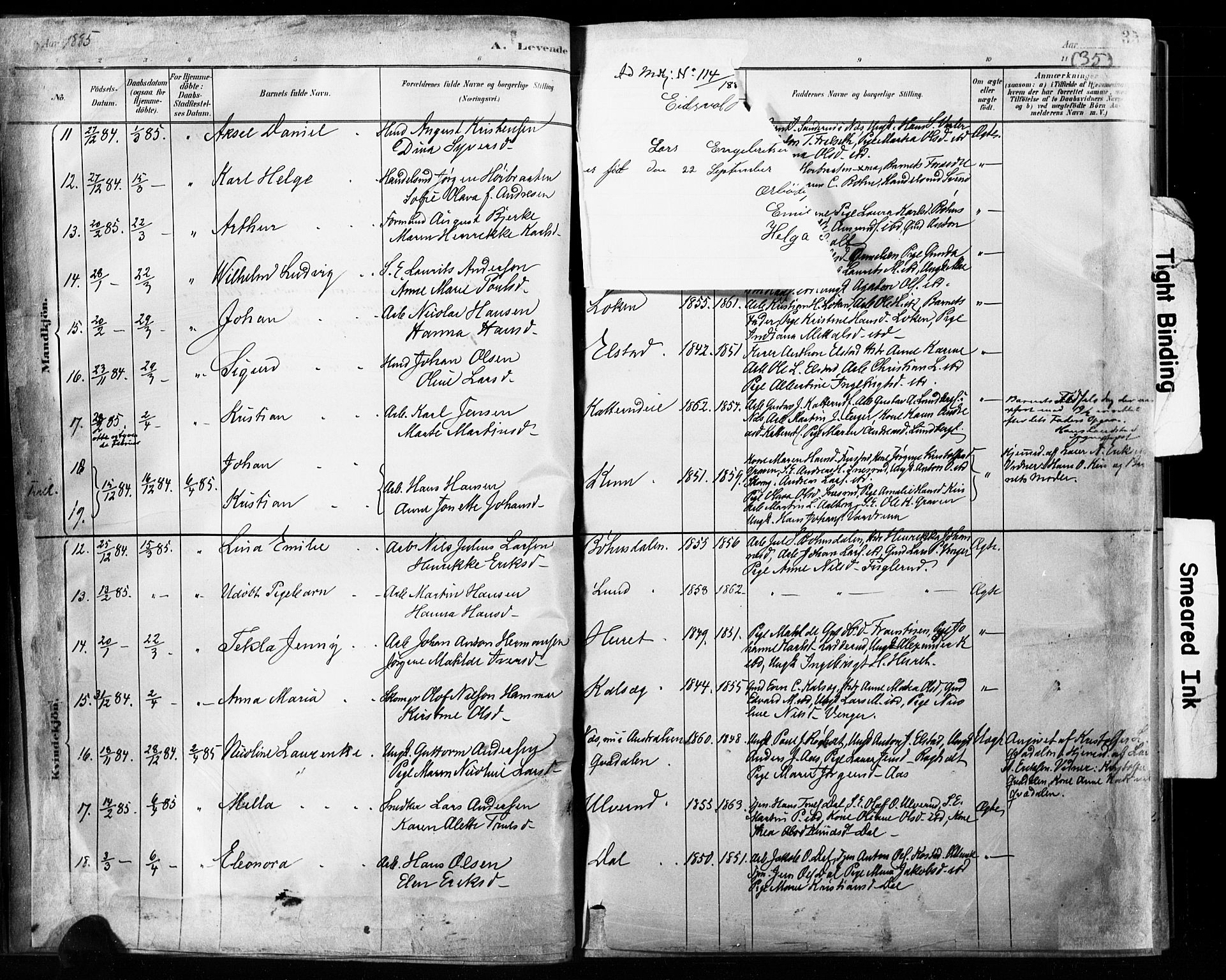 Eidsvoll prestekontor Kirkebøker, SAO/A-10888/F/Fa/L0002: Parish register (official) no. I 2, 1882-1895