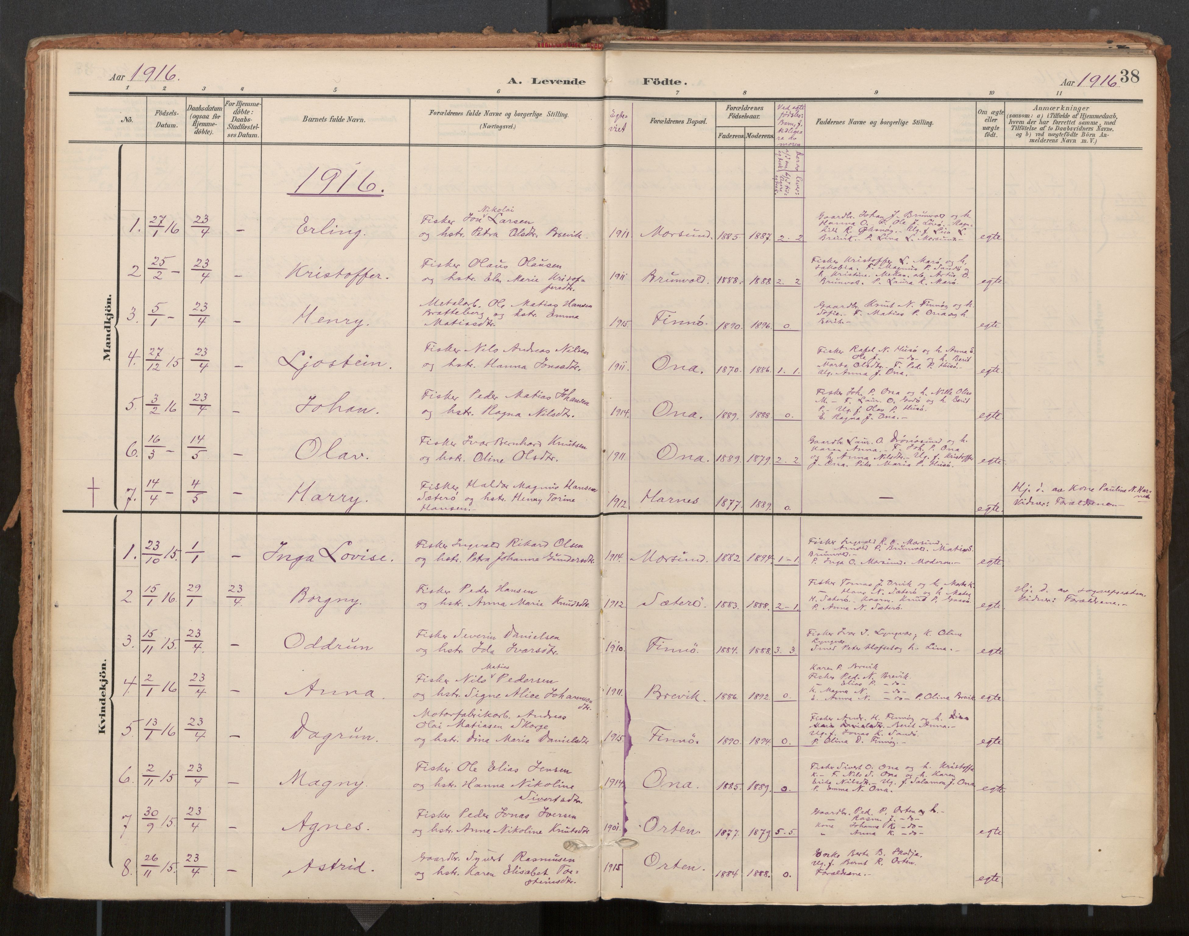 Ministerialprotokoller, klokkerbøker og fødselsregistre - Møre og Romsdal, SAT/A-1454/561/L0730: Parish register (official) no. 561A04, 1901-1929, p. 38