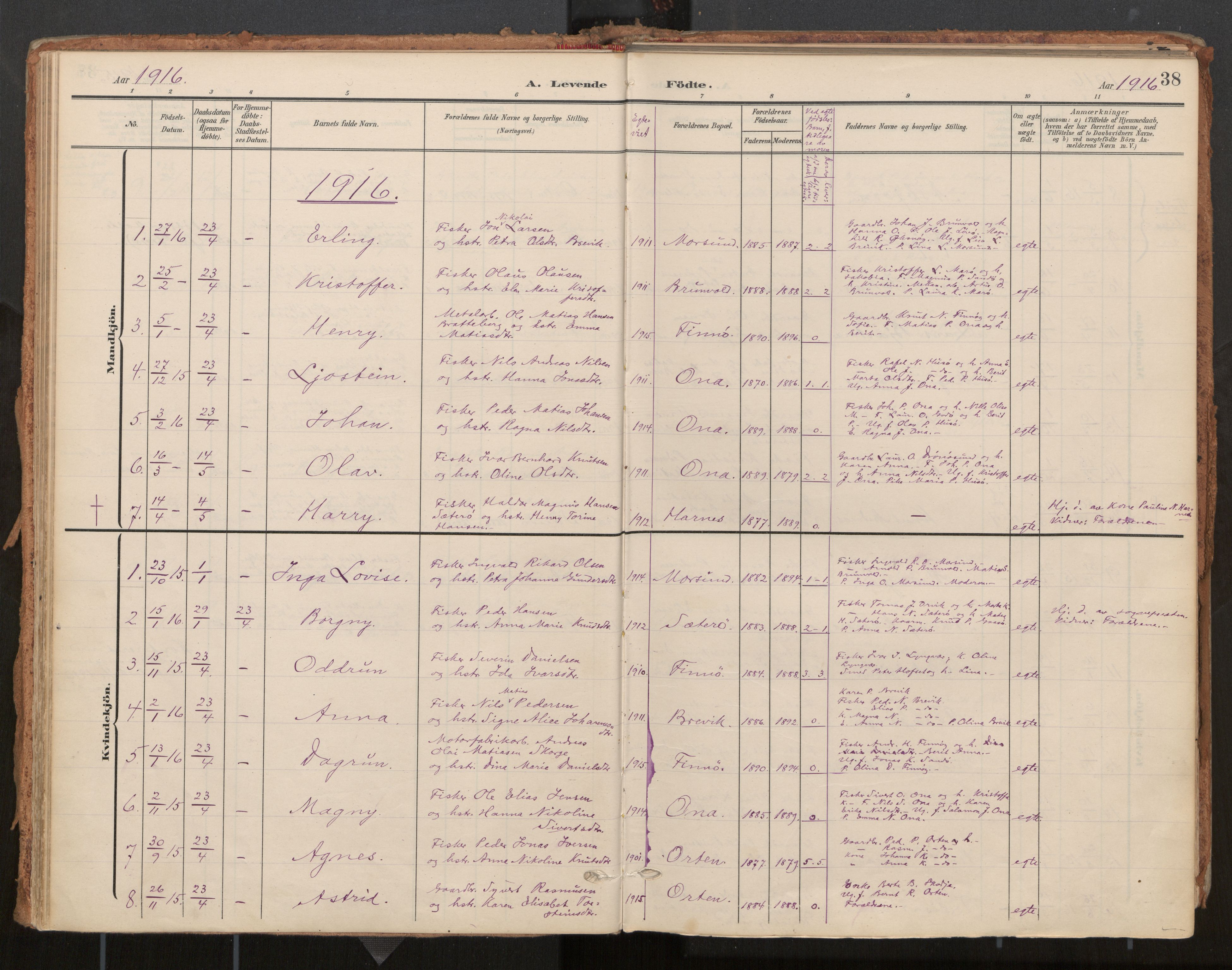 Ministerialprotokoller, klokkerbøker og fødselsregistre - Møre og Romsdal, AV/SAT-A-1454/561/L0730: Parish register (official) no. 561A04, 1901-1929, p. 38