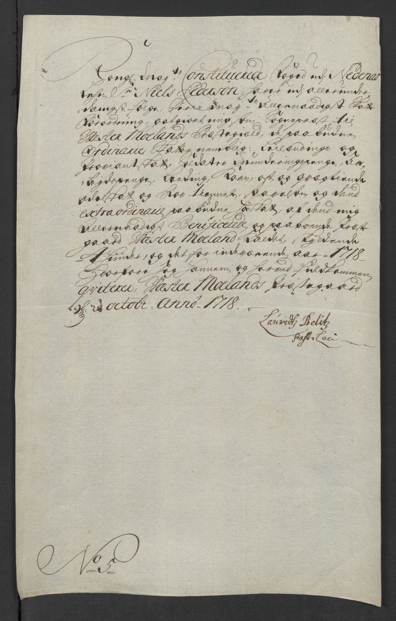 Rentekammeret inntil 1814, Reviderte regnskaper, Fogderegnskap, AV/RA-EA-4092/R39/L2327: Fogderegnskap Nedenes, 1718, p. 236