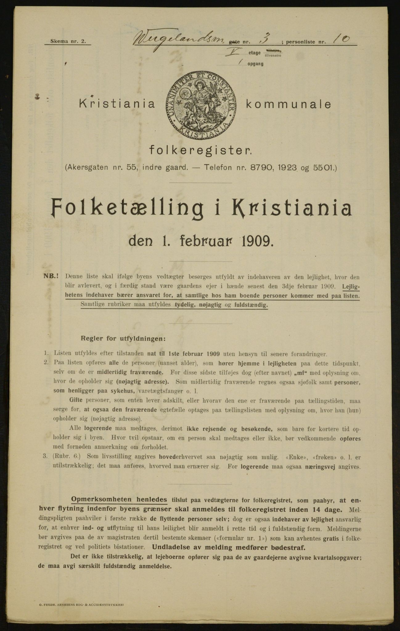 OBA, Municipal Census 1909 for Kristiania, 1909, p. 115977