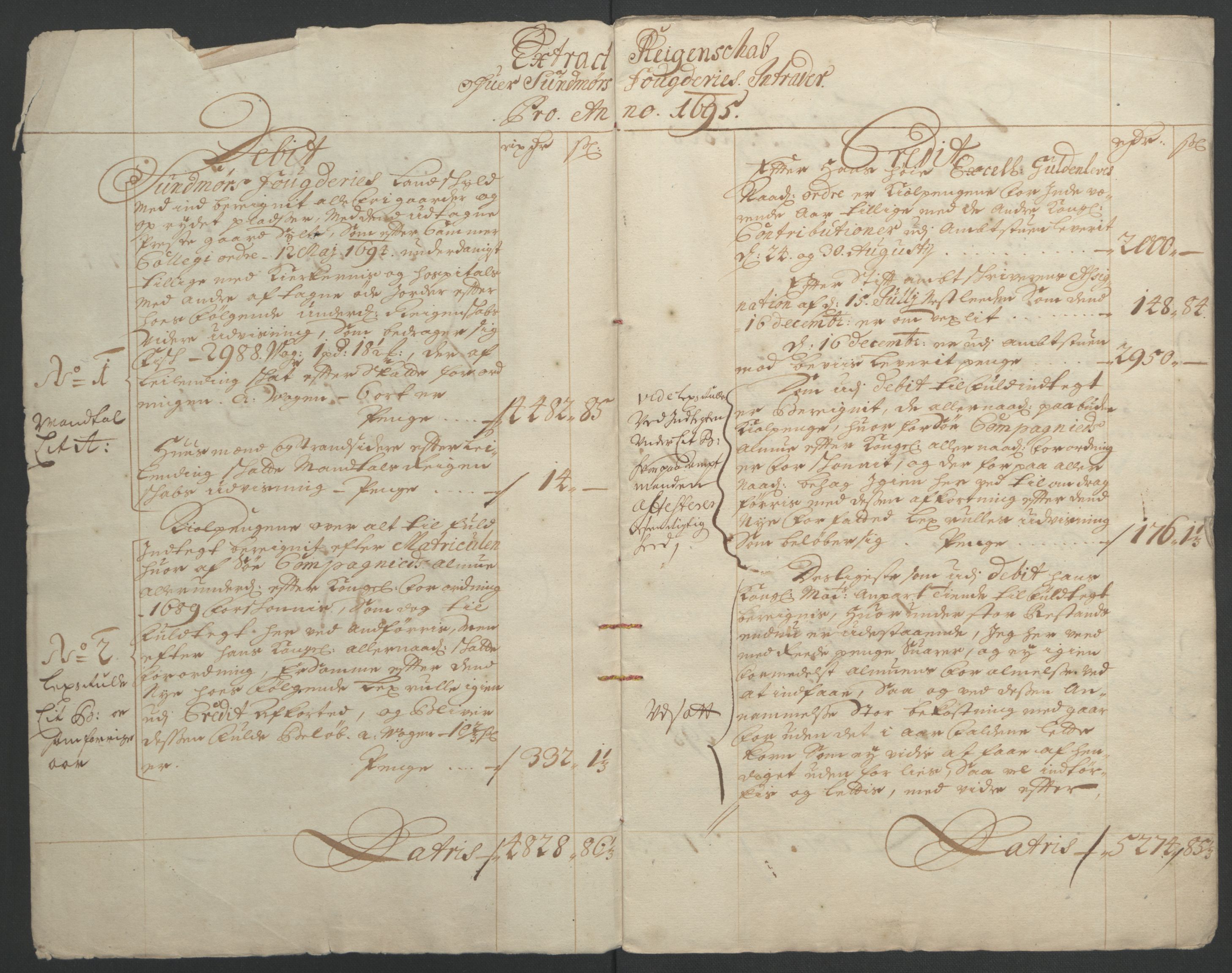 Rentekammeret inntil 1814, Reviderte regnskaper, Fogderegnskap, RA/EA-4092/R54/L3555: Fogderegnskap Sunnmøre, 1694-1695, p. 184
