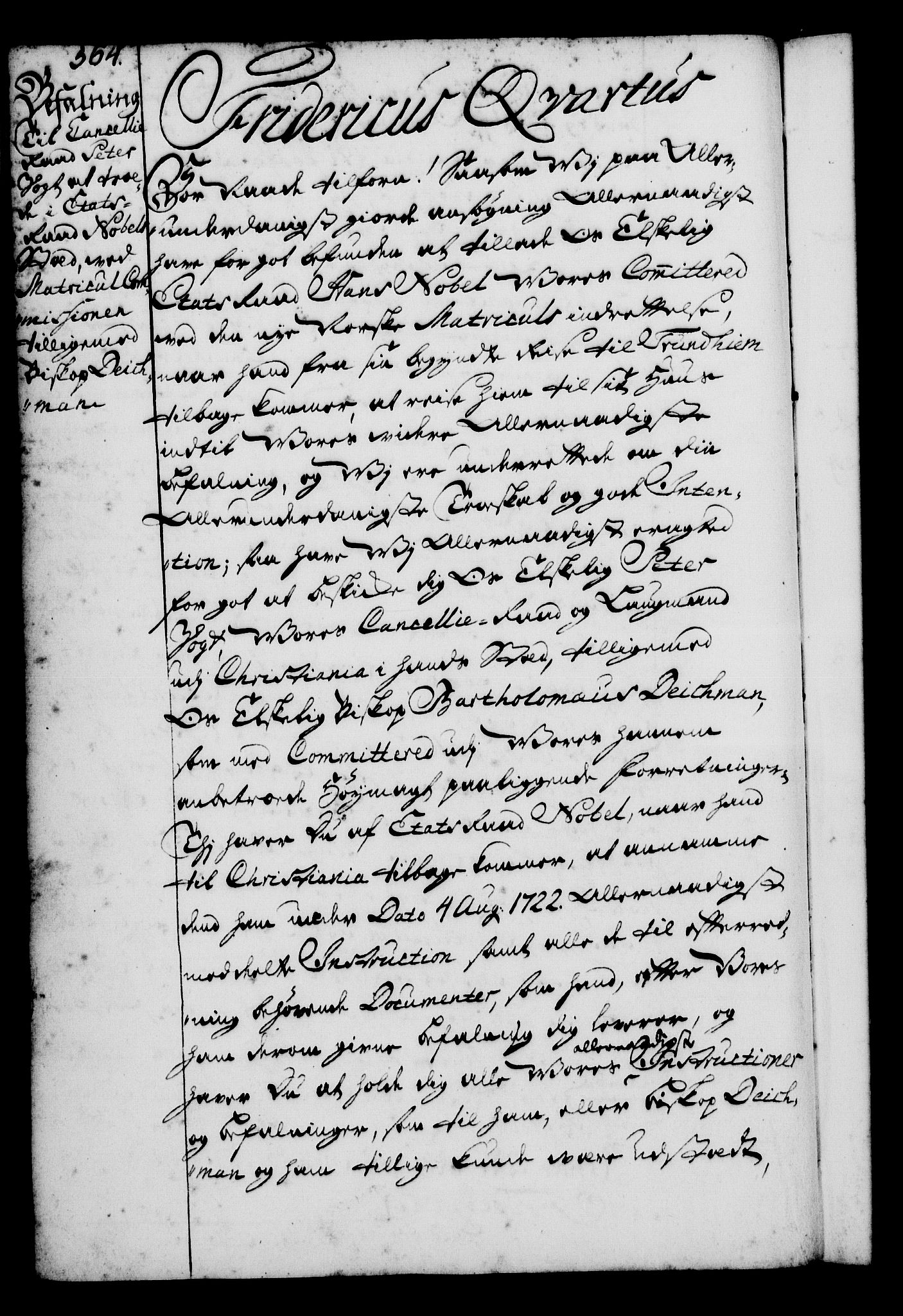 Rentekammeret, Kammerkanselliet, RA/EA-3111/G/Gg/Gga/L0001: Norsk ekspedisjonsprotokoll med register (merket RK 53.1), 1720-1723, p. 564