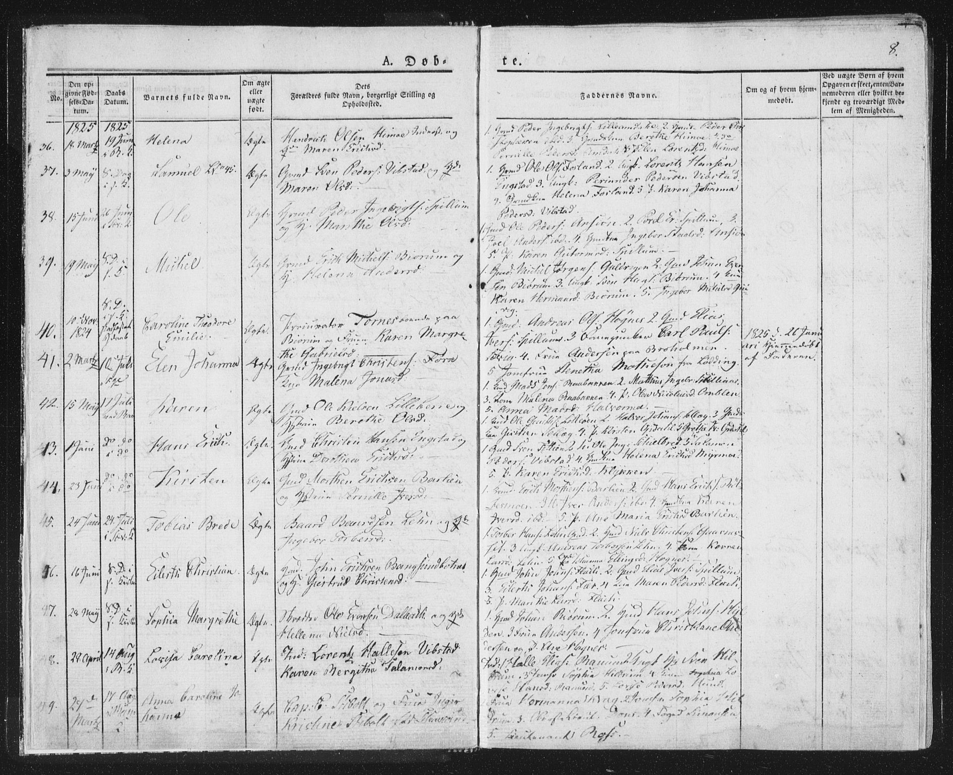 Ministerialprotokoller, klokkerbøker og fødselsregistre - Nord-Trøndelag, AV/SAT-A-1458/764/L0551: Parish register (official) no. 764A07a, 1824-1864, p. 8