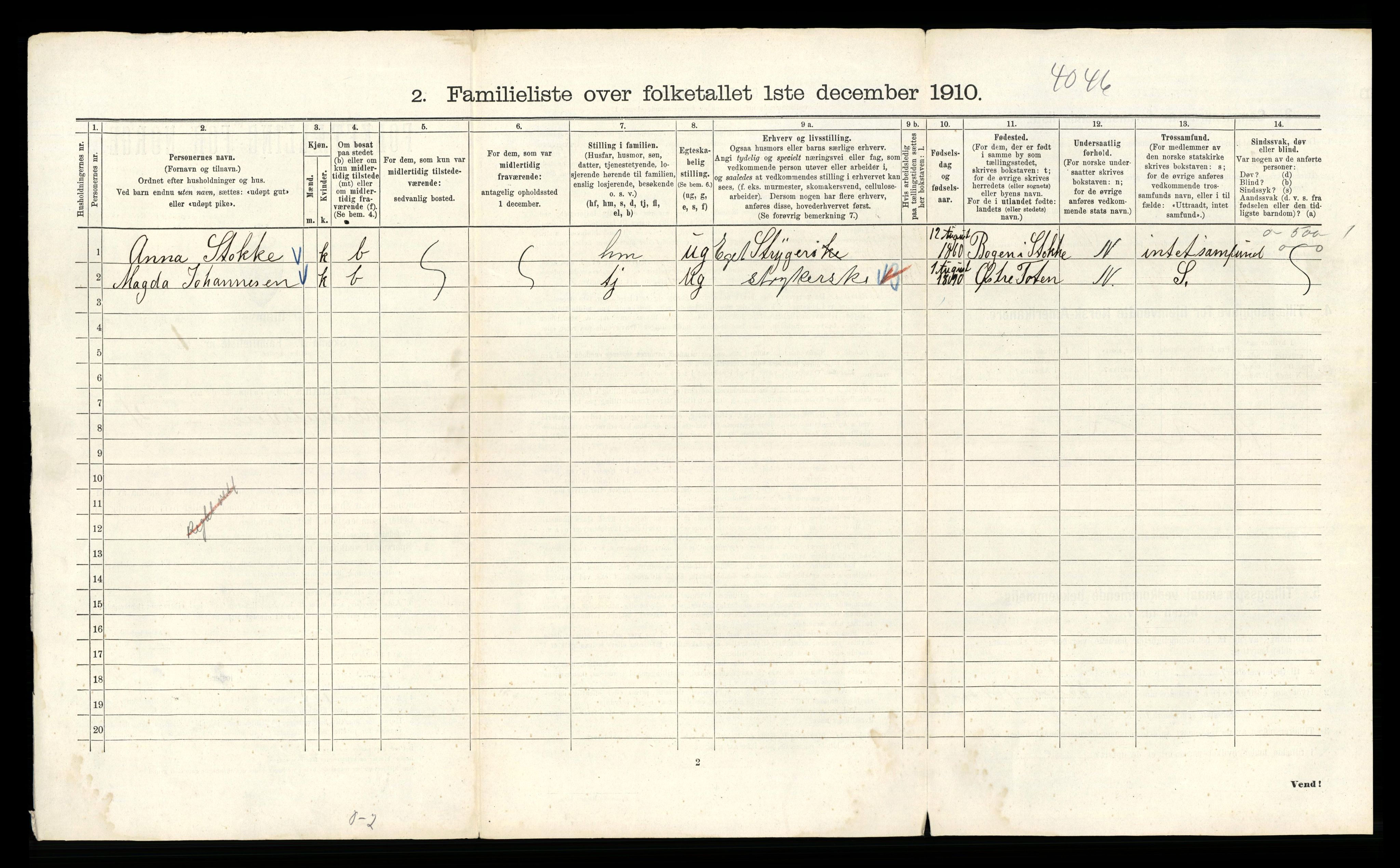 RA, 1910 census for Kristiania, 1910, p. 59048