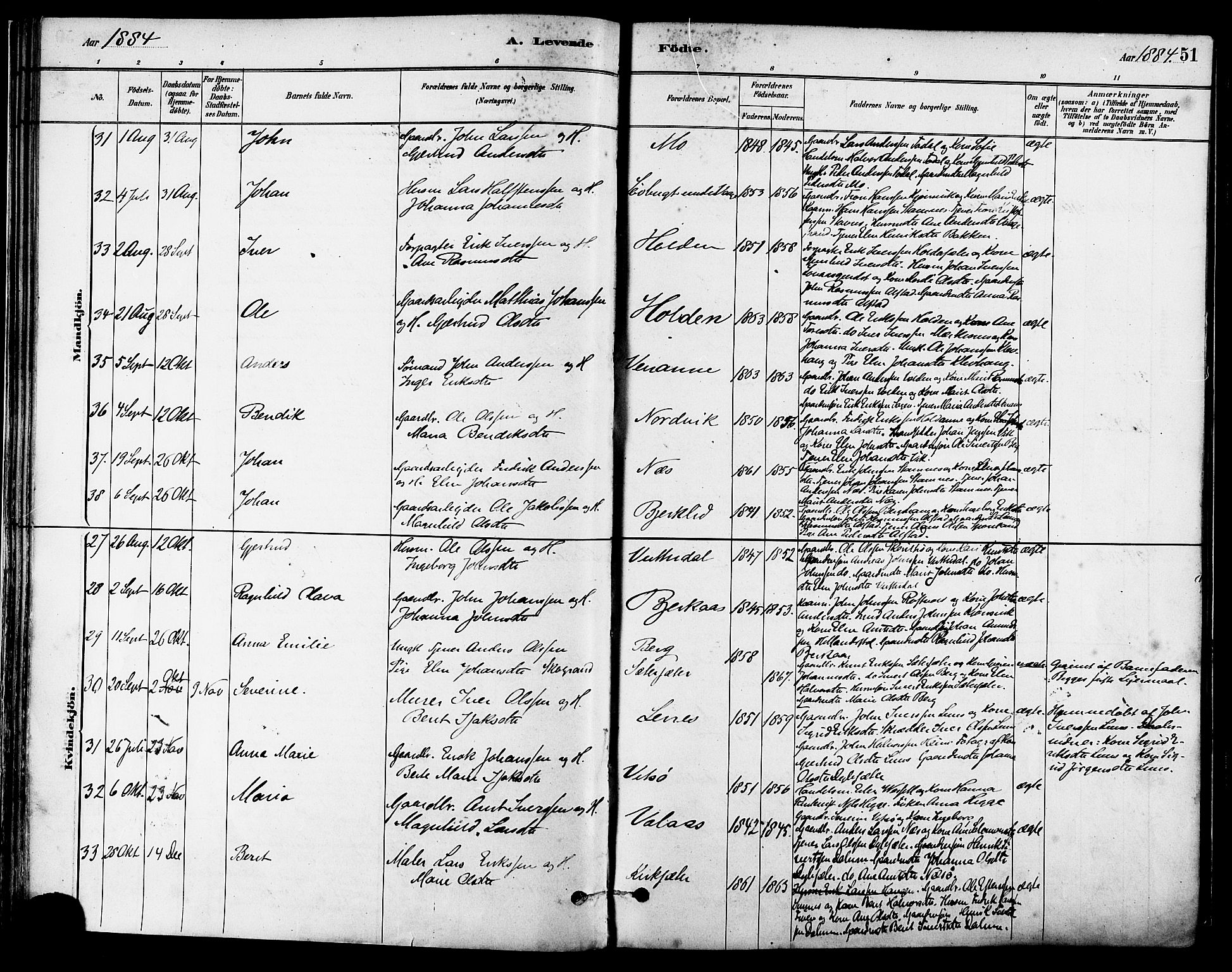 Ministerialprotokoller, klokkerbøker og fødselsregistre - Sør-Trøndelag, SAT/A-1456/630/L0496: Parish register (official) no. 630A09, 1879-1895, p. 51