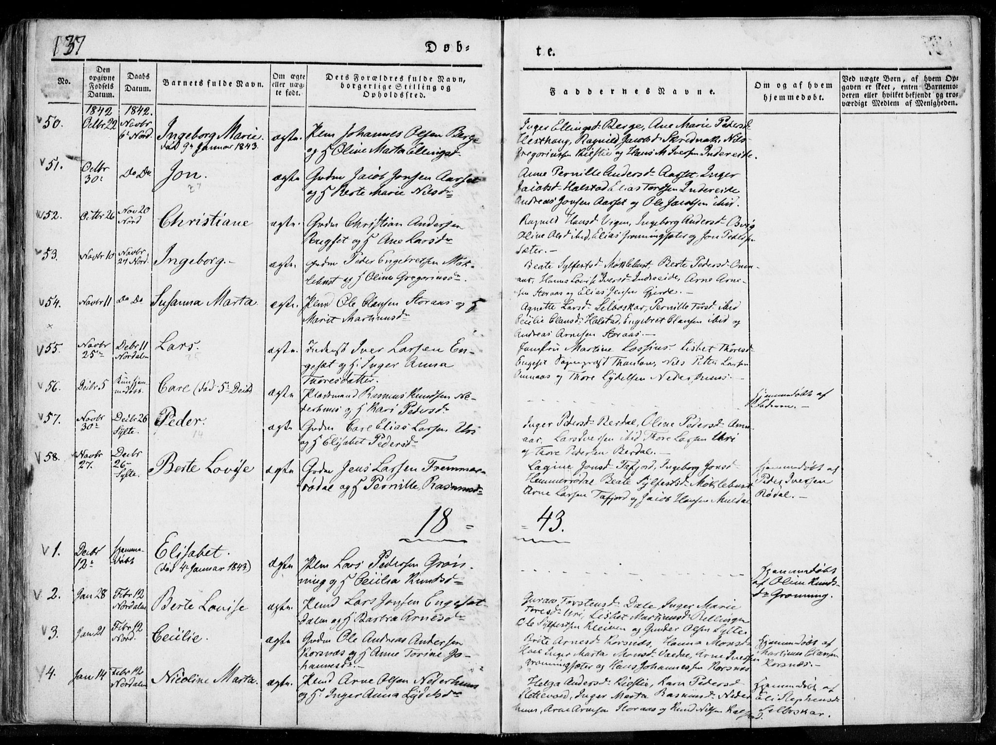 Ministerialprotokoller, klokkerbøker og fødselsregistre - Møre og Romsdal, SAT/A-1454/519/L0247: Parish register (official) no. 519A06, 1827-1846, p. 137