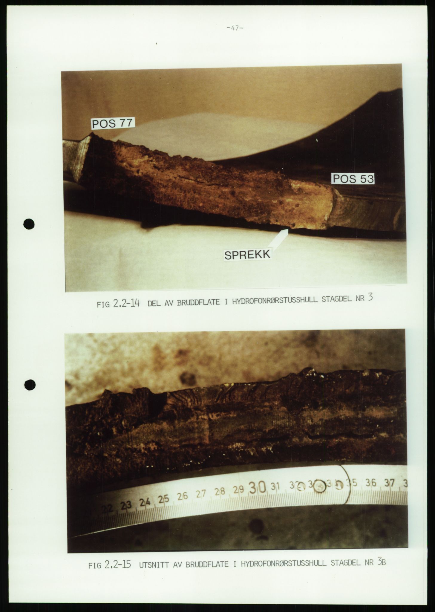 Justisdepartementet, Granskningskommisjonen ved Alexander Kielland-ulykken 27.3.1980, AV/RA-S-1165/D/L0026: W Materialundersøkelser W9 SINTEF-rapport"Undersøkelse av bruddflater og materiale". 30.9.1980, 1980-1981, p. 58