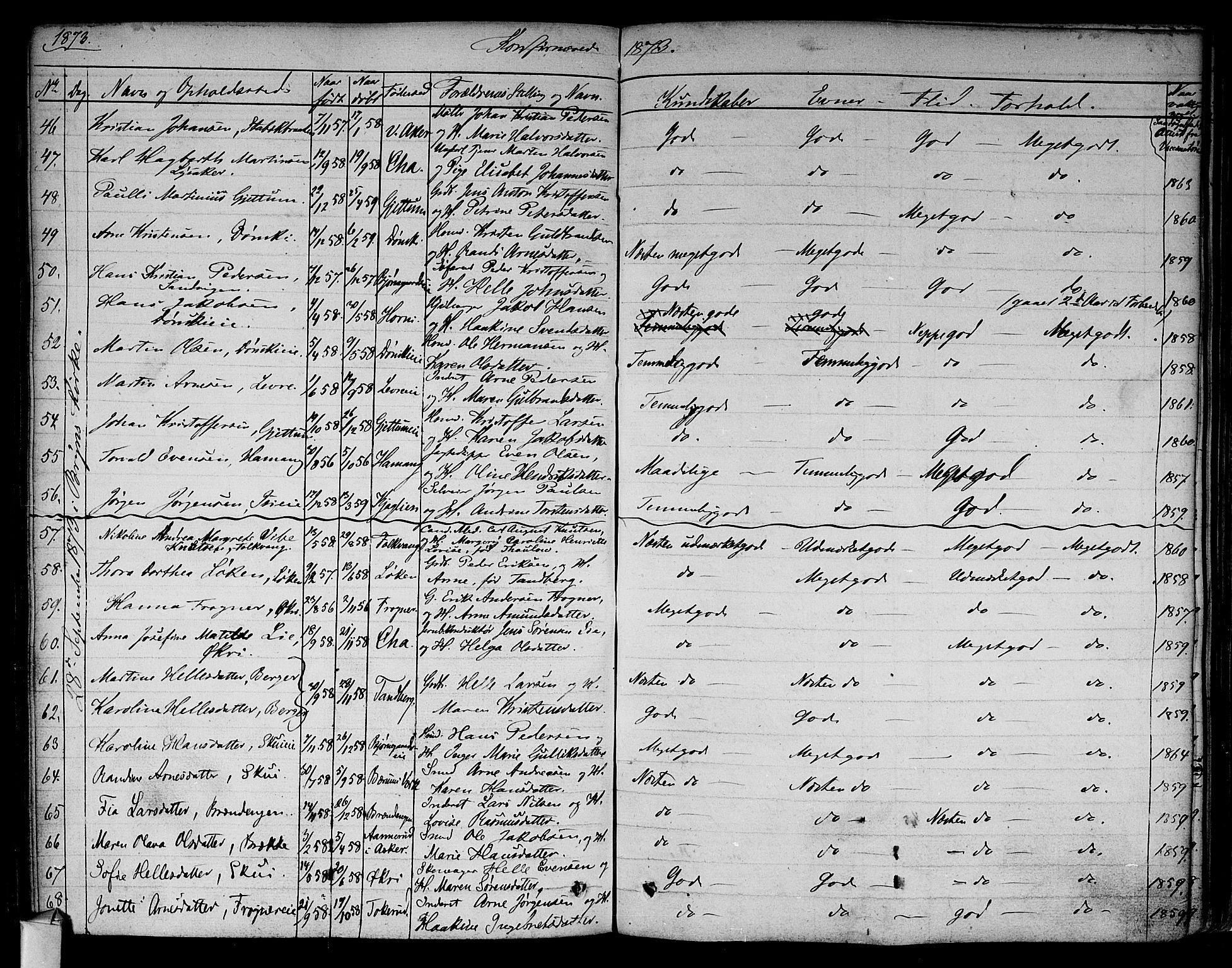 Asker prestekontor Kirkebøker, AV/SAO-A-10256a/F/Fa/L0009: Parish register (official) no. I 9, 1825-1878, p. 301