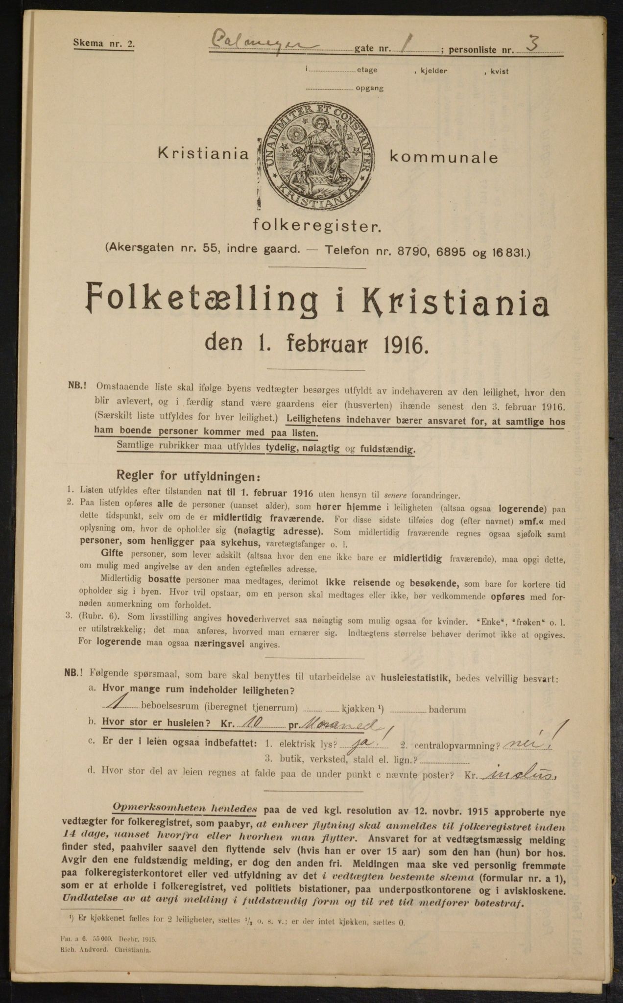 OBA, Municipal Census 1916 for Kristiania, 1916, p. 11428