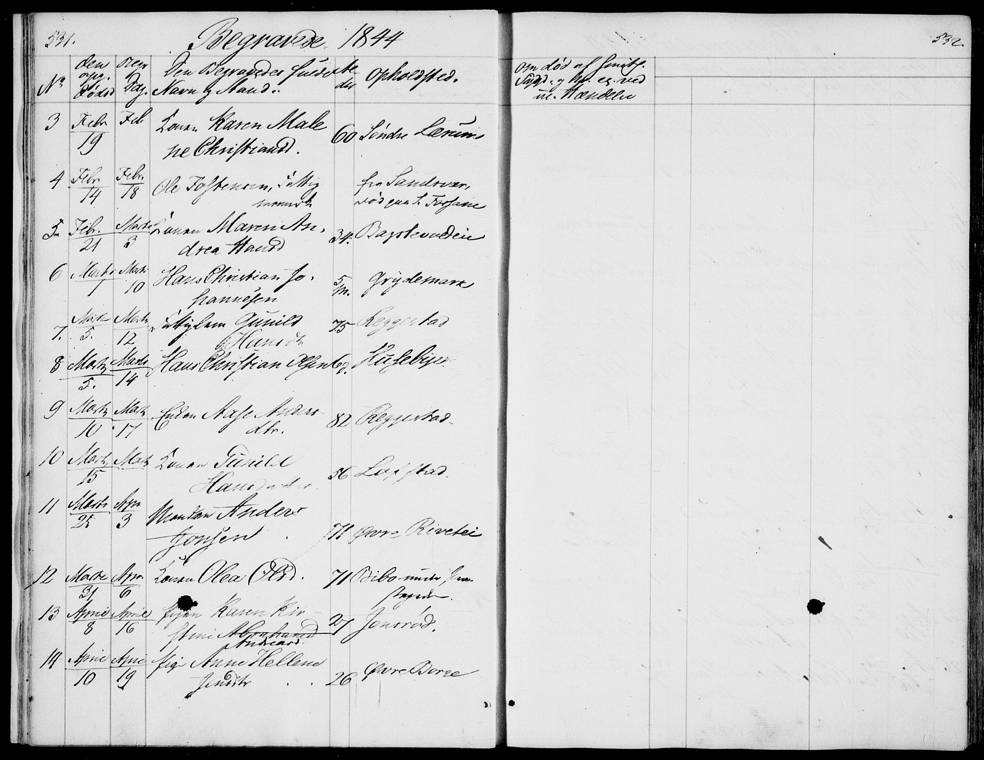 Våle kirkebøker, AV/SAKO-A-334/F/Fa/L0009b: Parish register (official) no. I 9B, 1841-1860, p. 531-532