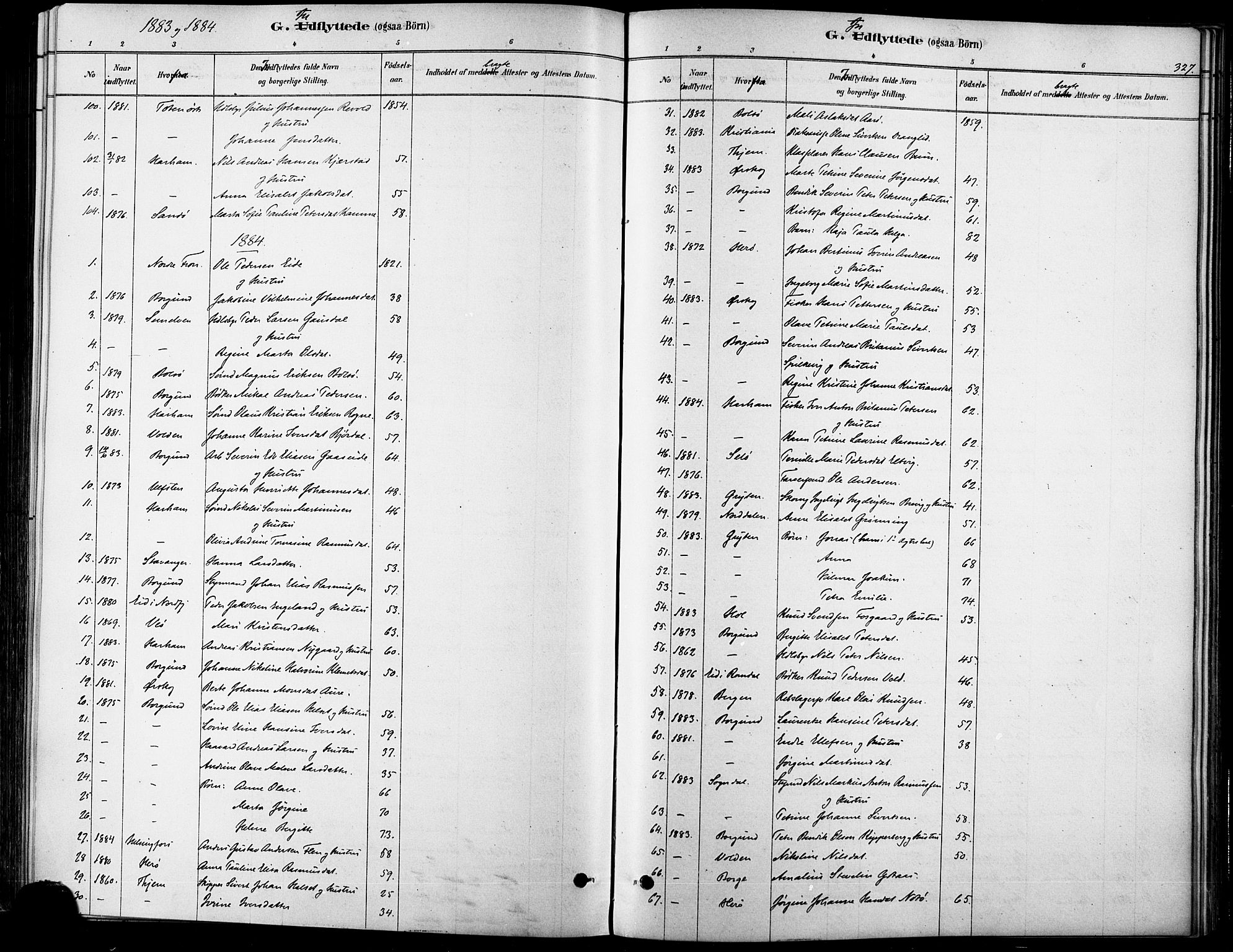 Ministerialprotokoller, klokkerbøker og fødselsregistre - Møre og Romsdal, SAT/A-1454/529/L0454: Parish register (official) no. 529A04, 1878-1885, p. 327