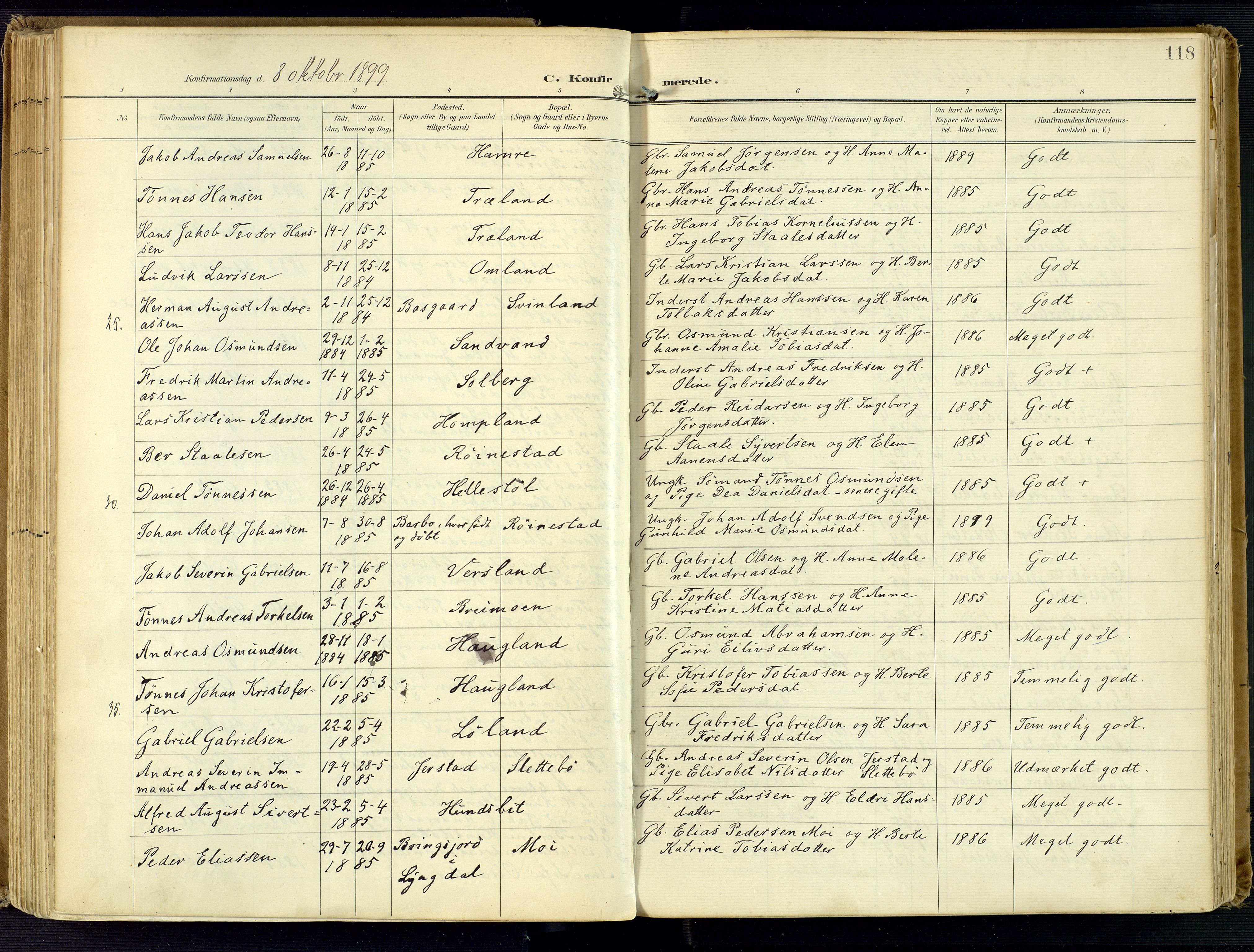 Kvinesdal sokneprestkontor, AV/SAK-1111-0026/F/Fa/Fab/L0009: Parish register (official) no. A 9, 1898-1915, p. 118