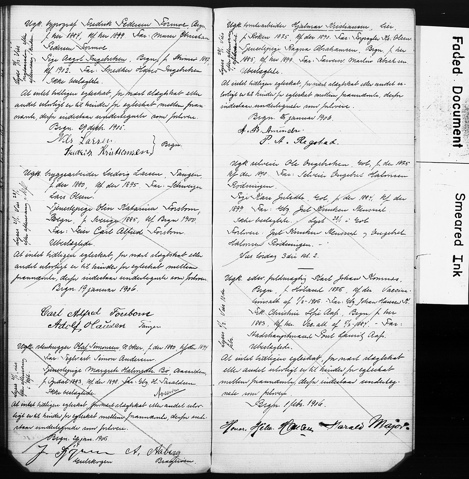 Bragernes kirkebøker, SAKO/A-6/H/Ha/L0008: Banns register no. 8, 1902-1907