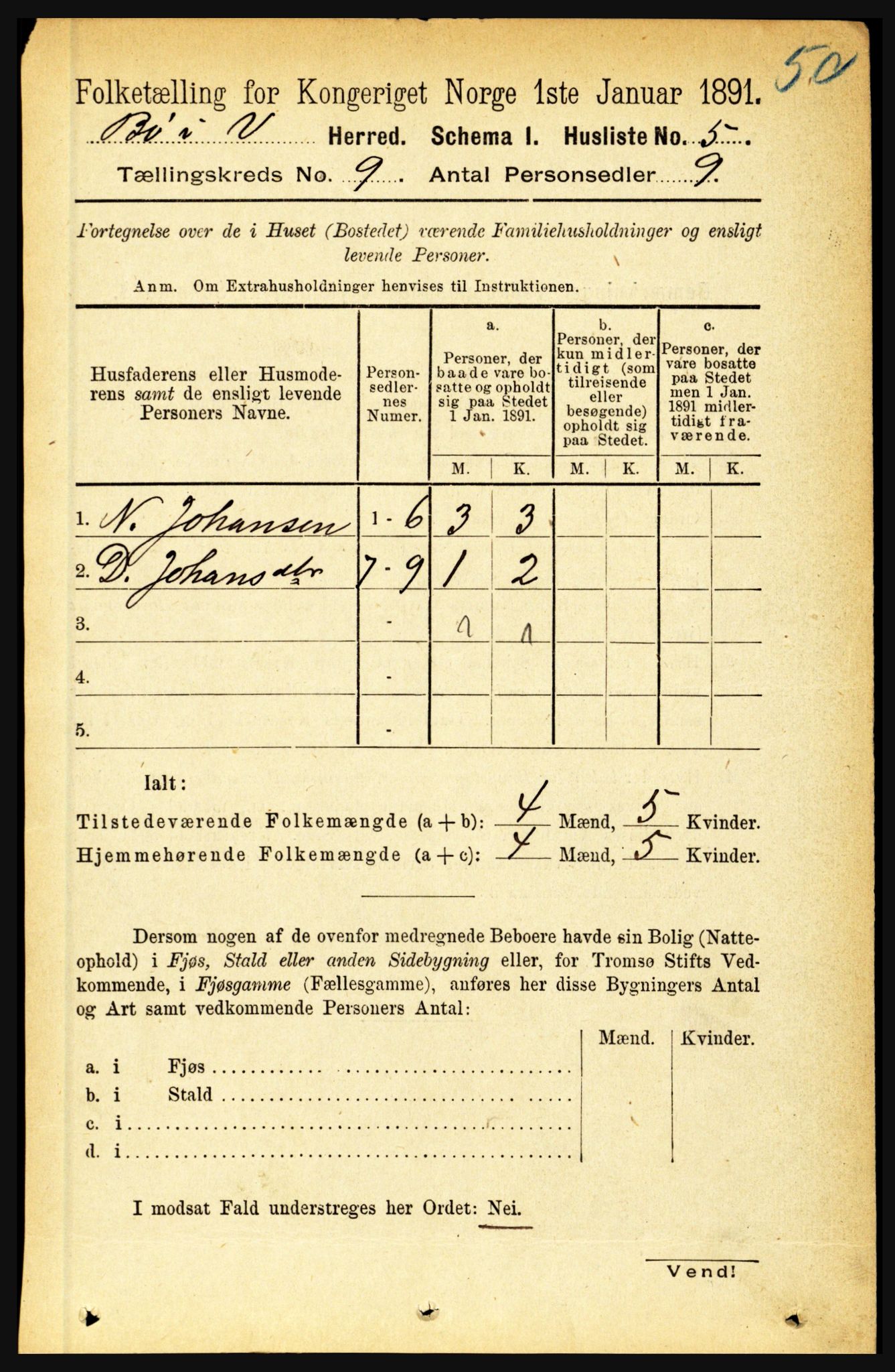 RA, 1891 census for 1867 Bø, 1891, p. 3222