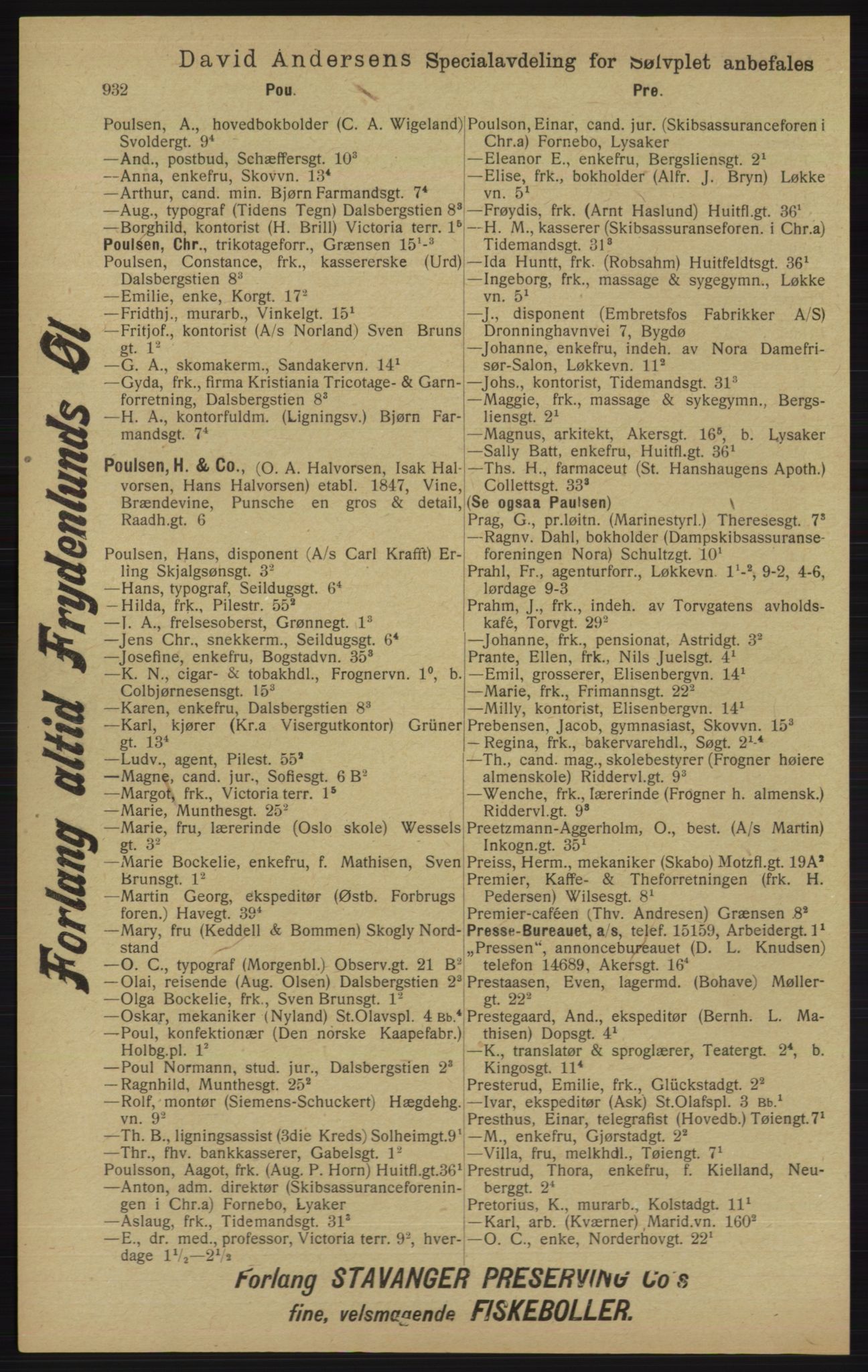 Kristiania/Oslo adressebok, PUBL/-, 1913, p. 944