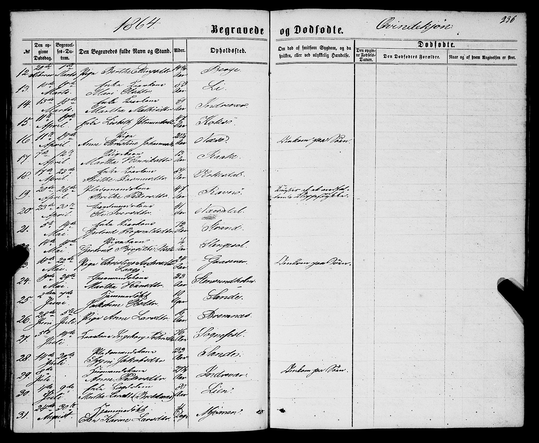 Gulen sokneprestembete, AV/SAB-A-80201/H/Haa/Haaa/L0022: Parish register (official) no. A 22, 1859-1869, p. 236