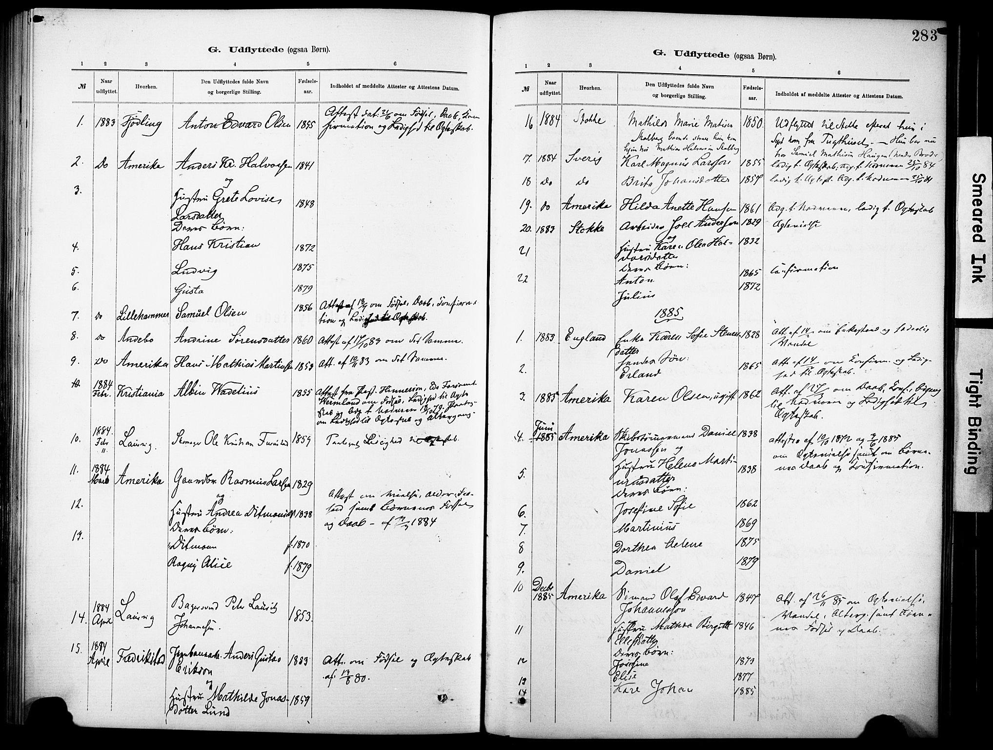 Sandar kirkebøker, AV/SAKO-A-243/F/Fa/L0013: Parish register (official) no. 13, 1883-1895, p. 283