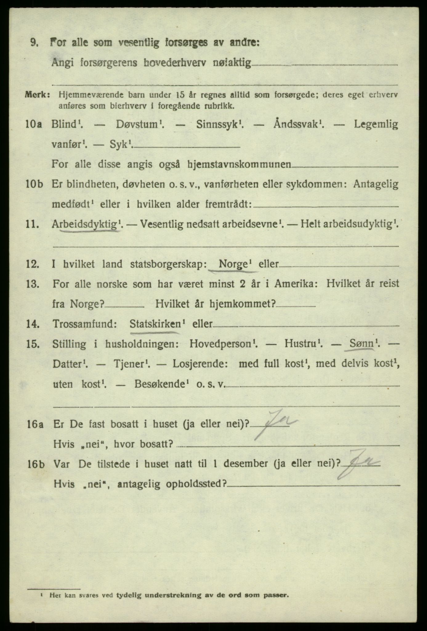 SAB, 1920 census for Bruvik, 1920, p. 3665