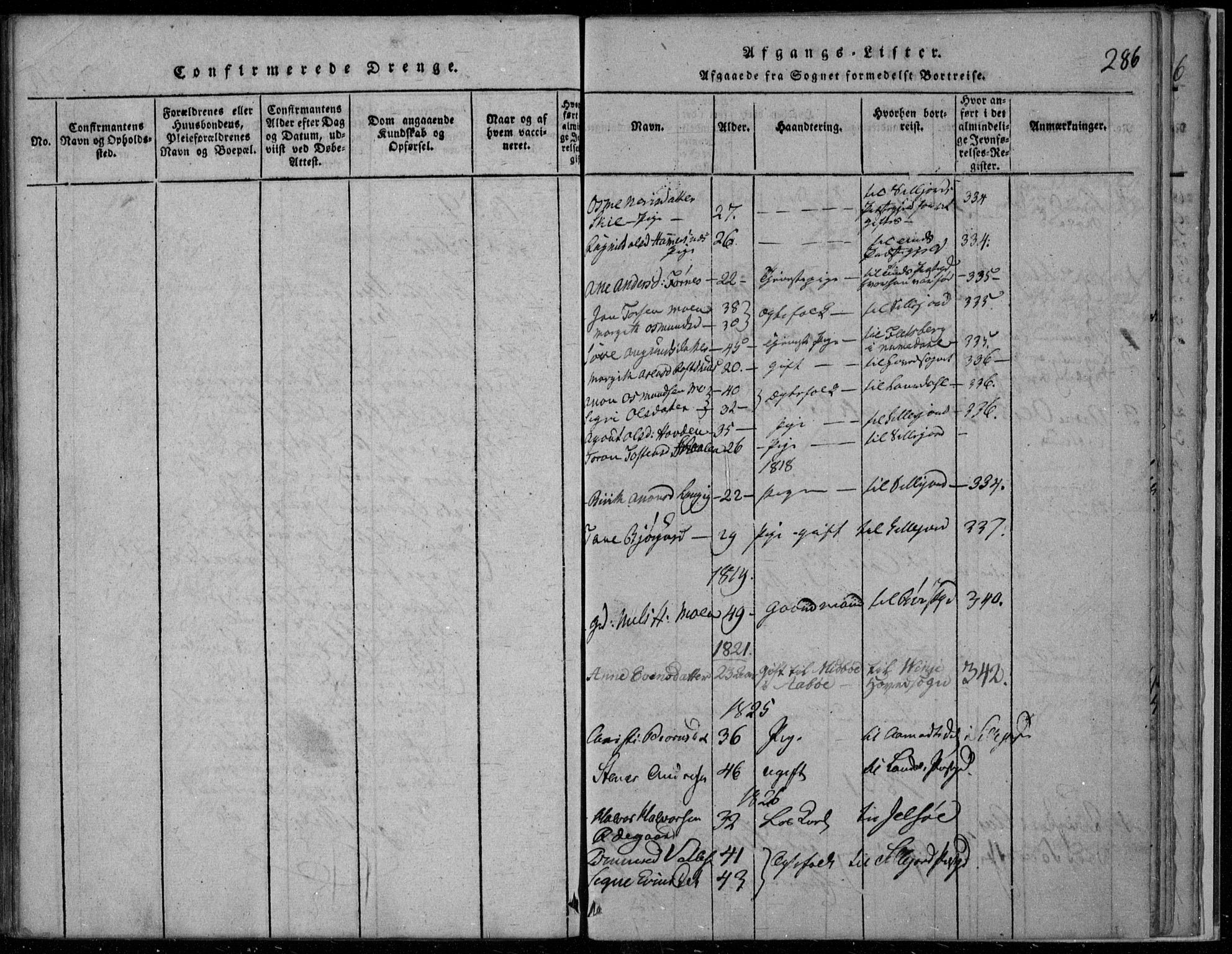 Rauland kirkebøker, SAKO/A-292/F/Fa/L0001: Parish register (official) no. 1, 1814-1859, p. 286