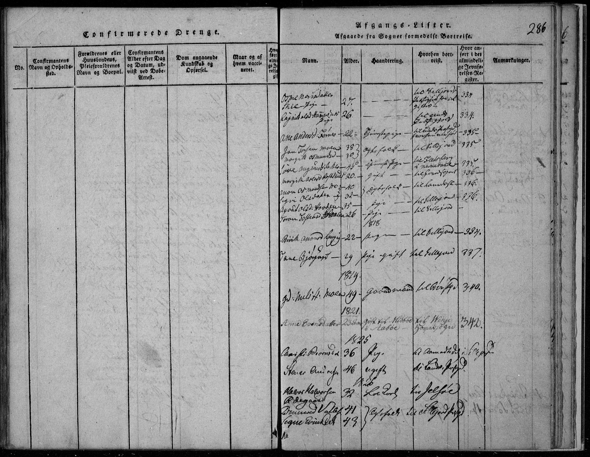 Rauland kirkebøker, AV/SAKO-A-292/F/Fa/L0001: Parish register (official) no. I 1, 1814-1859, p. 286