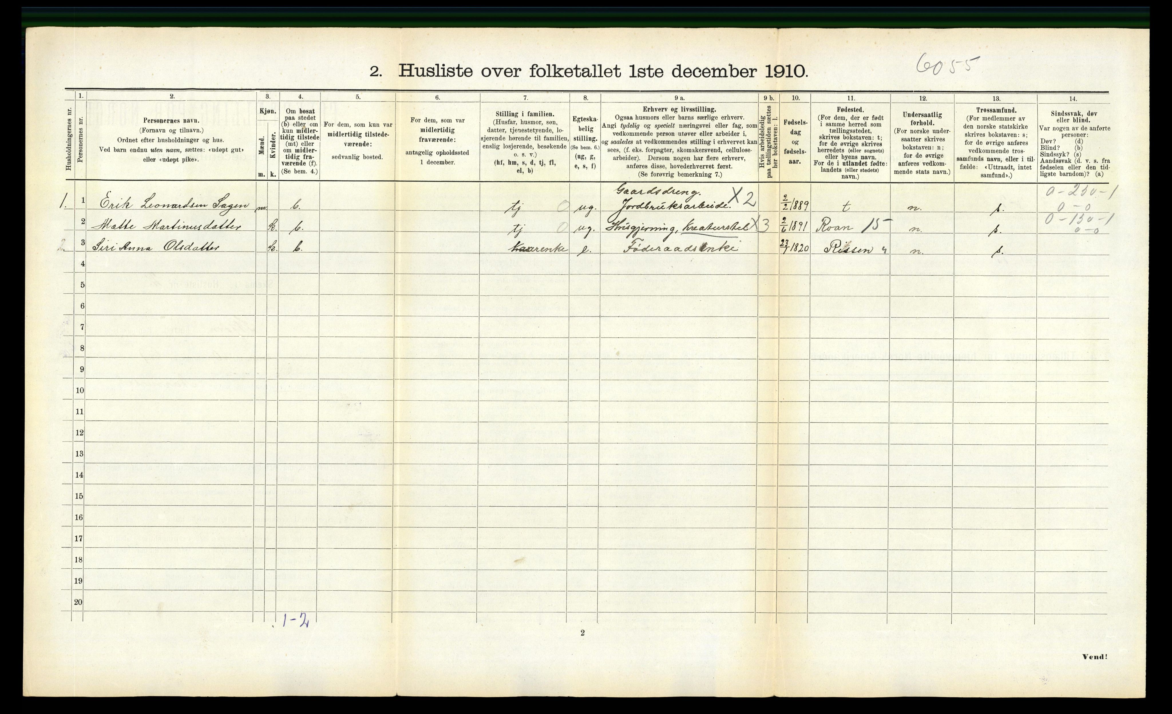 RA, 1910 census for Stjørna, 1910, p. 458