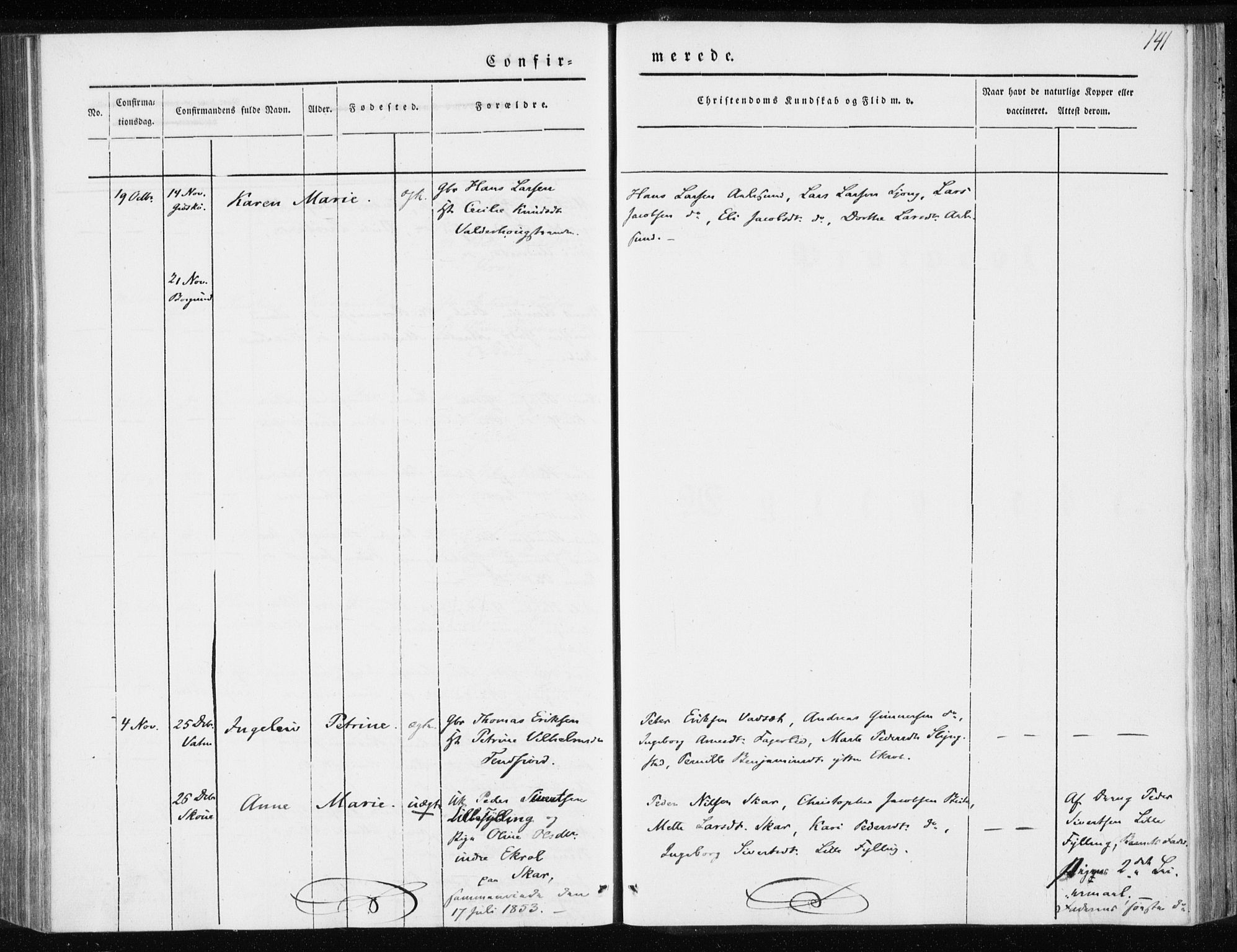 Ministerialprotokoller, klokkerbøker og fødselsregistre - Møre og Romsdal, AV/SAT-A-1454/528/L0415: Curate's parish register no. 528B03, 1843-1852, p. 141