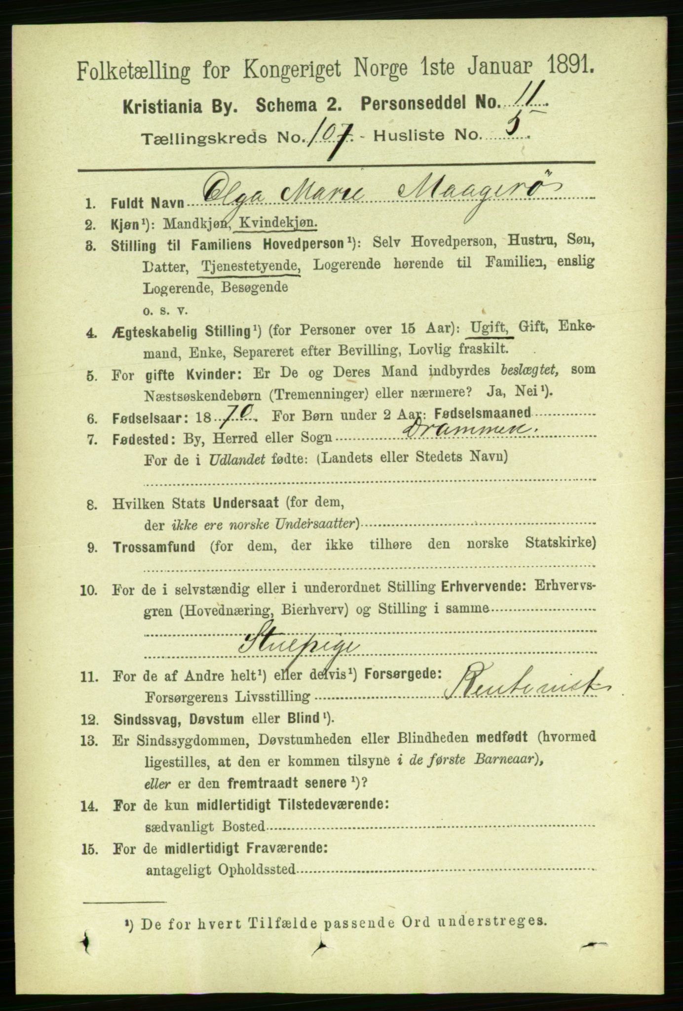 RA, 1891 census for 0301 Kristiania, 1891, p. 54814