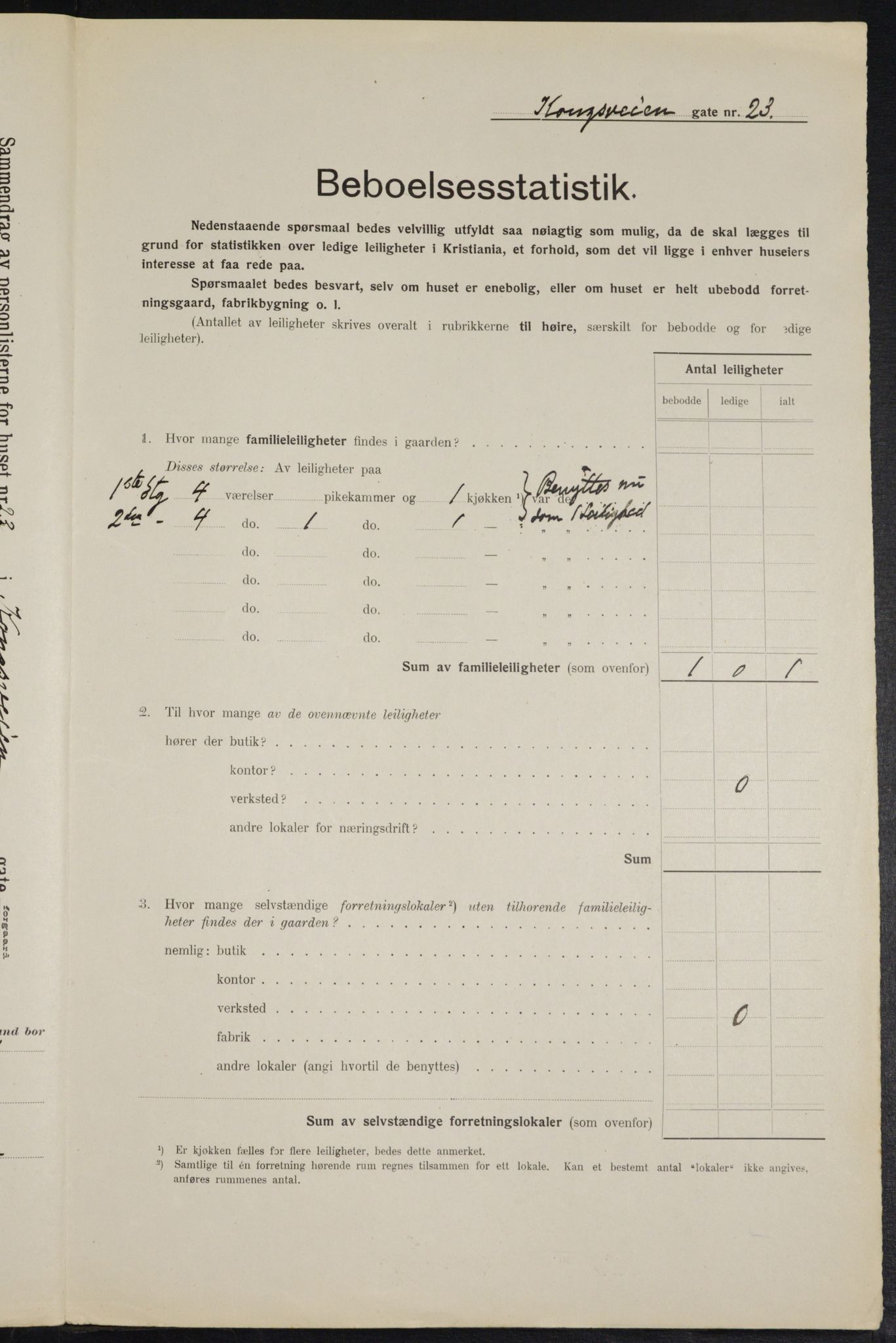 OBA, Municipal Census 1914 for Kristiania, 1914, p. 52917