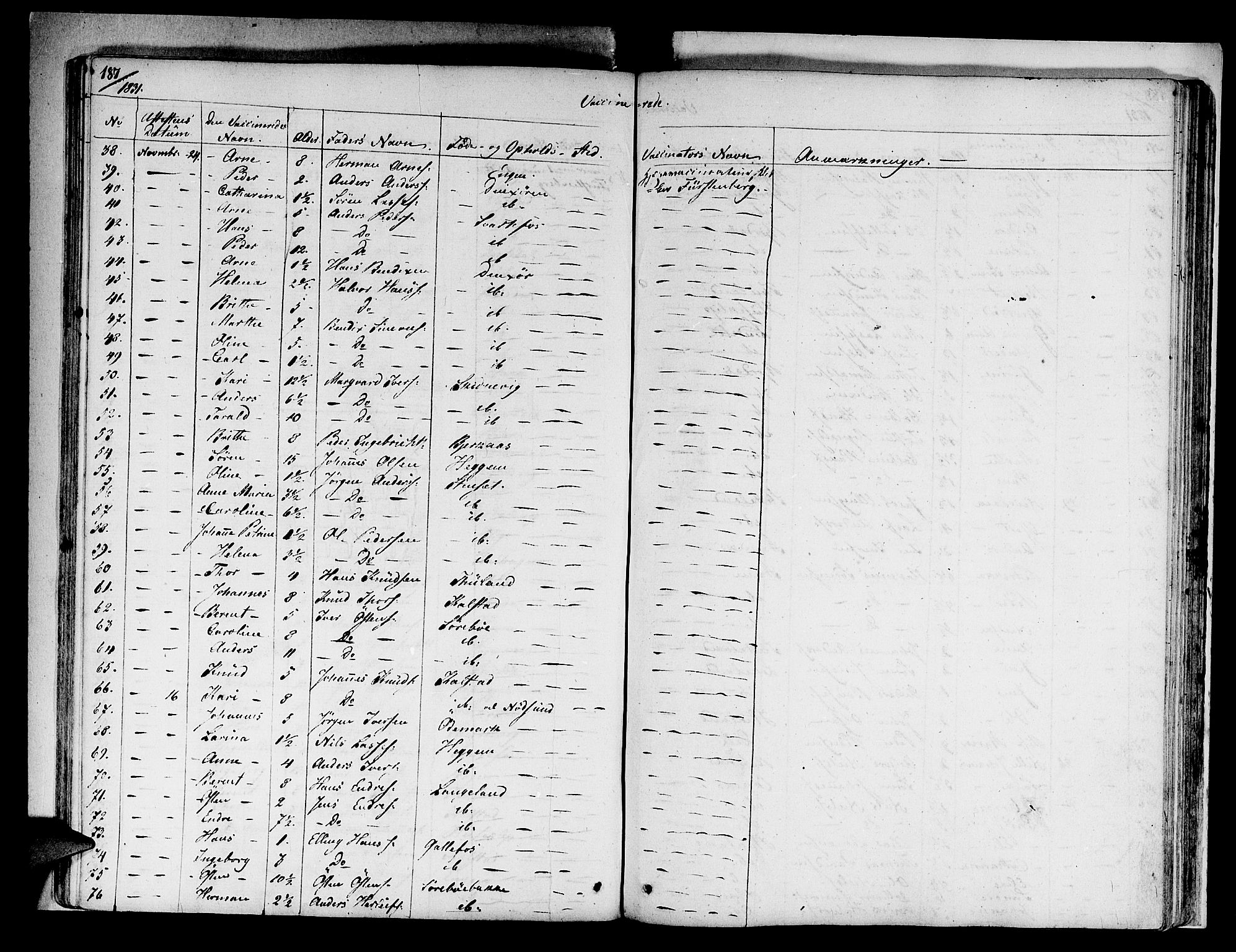 Fjaler sokneprestembete, AV/SAB-A-79801/H/Haa/Haaa/L0005: Parish register (official) no. A 5, 1821-1835, p. 187