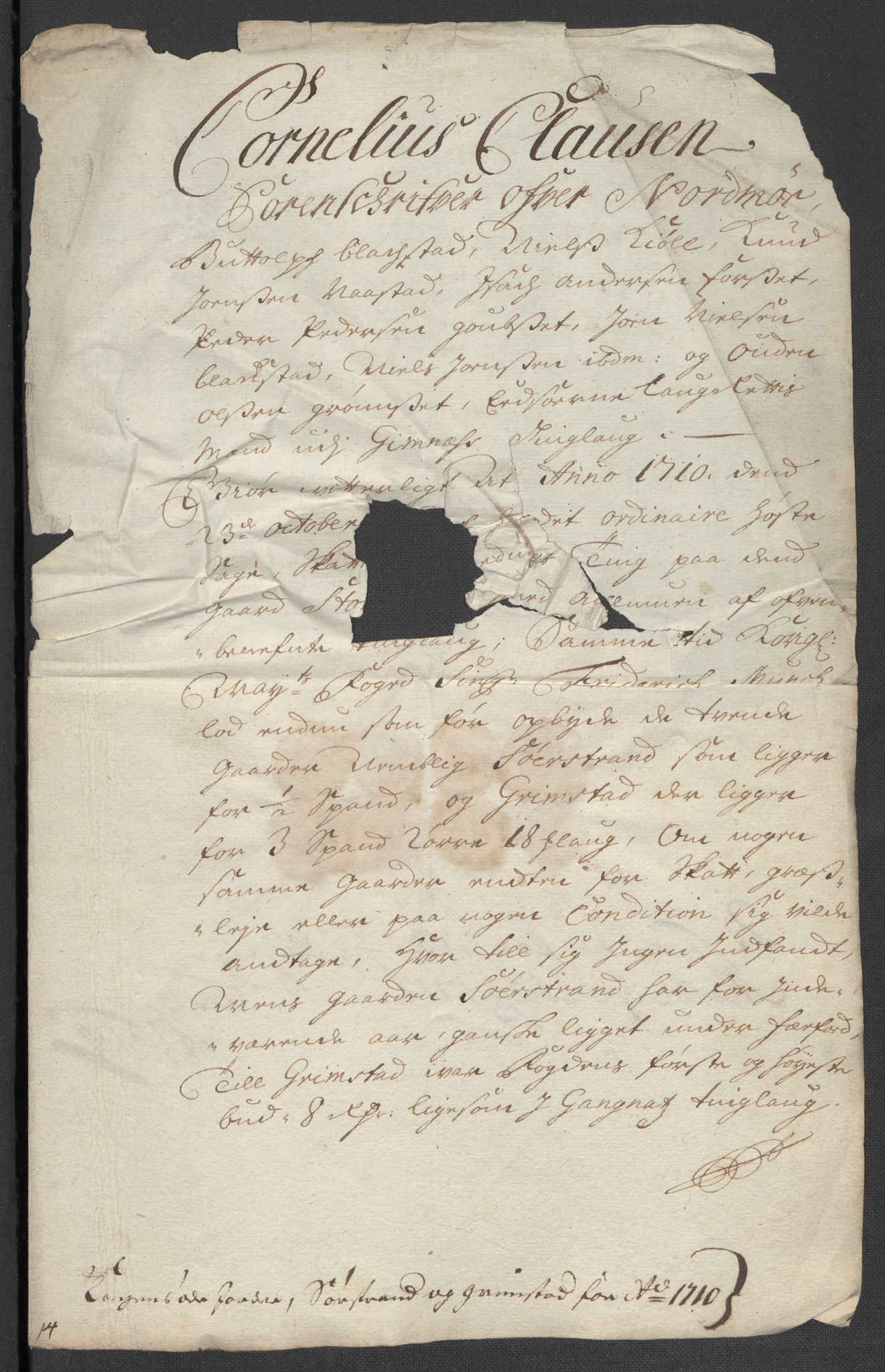 Rentekammeret inntil 1814, Reviderte regnskaper, Fogderegnskap, RA/EA-4092/R56/L3744: Fogderegnskap Nordmøre, 1709-1710, p. 330