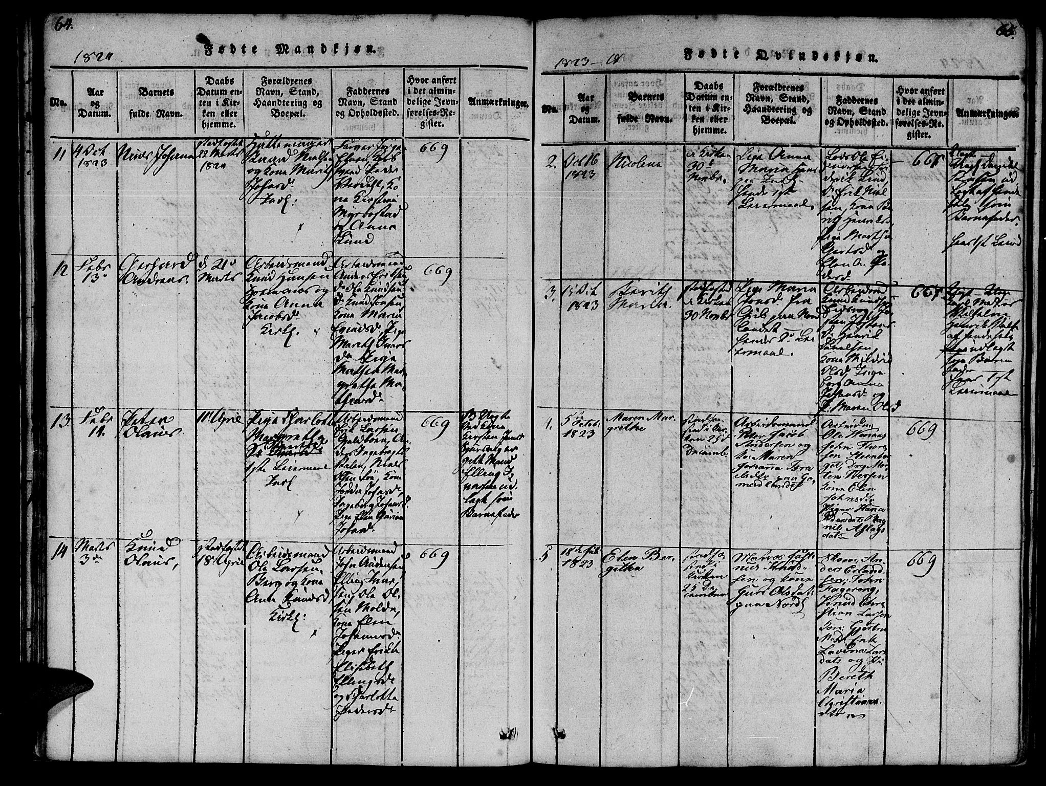 Ministerialprotokoller, klokkerbøker og fødselsregistre - Møre og Romsdal, AV/SAT-A-1454/572/L0842: Parish register (official) no. 572A05, 1819-1832, p. 64-65