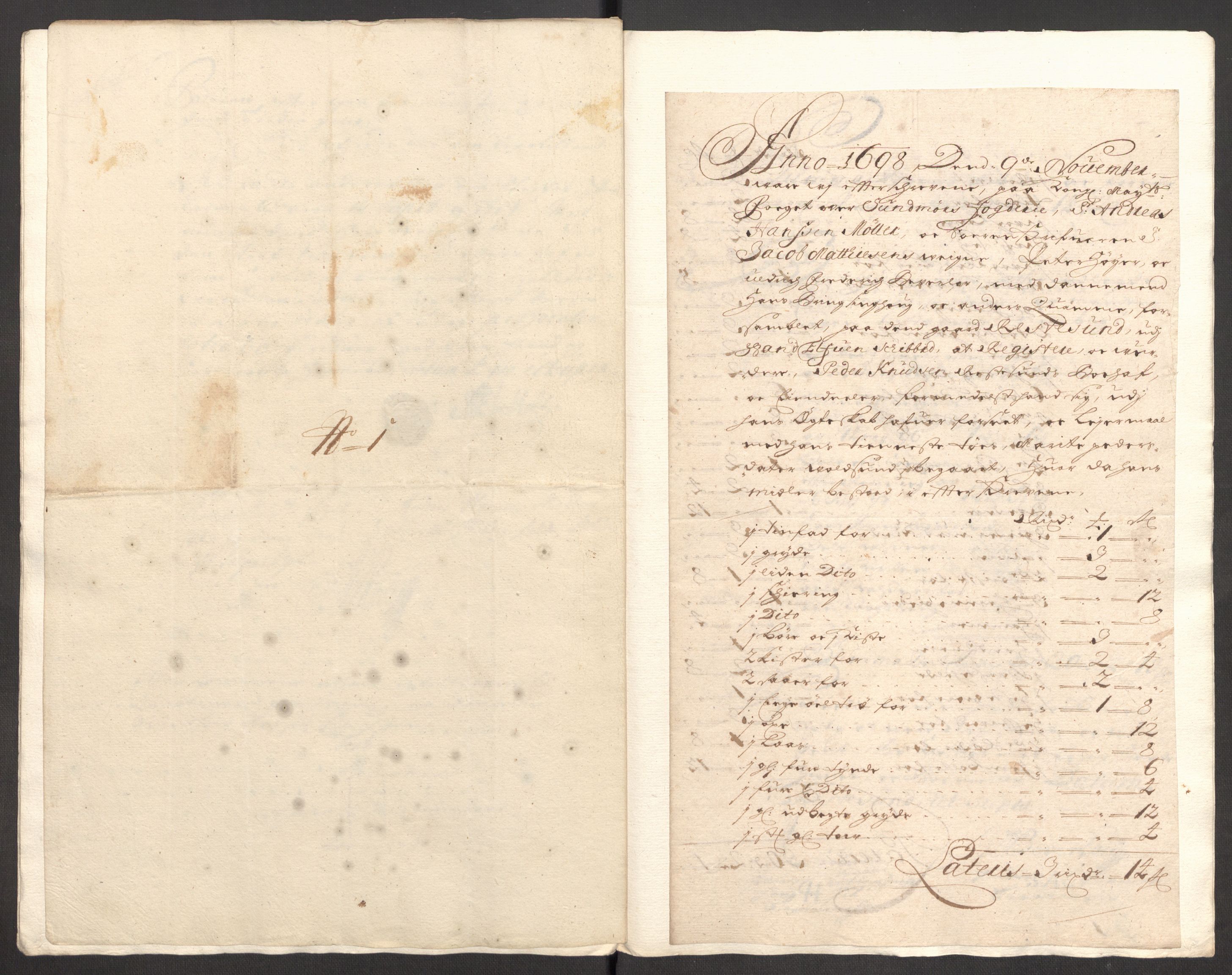 Rentekammeret inntil 1814, Reviderte regnskaper, Fogderegnskap, RA/EA-4092/R54/L3556: Fogderegnskap Sunnmøre, 1696-1698, p. 380