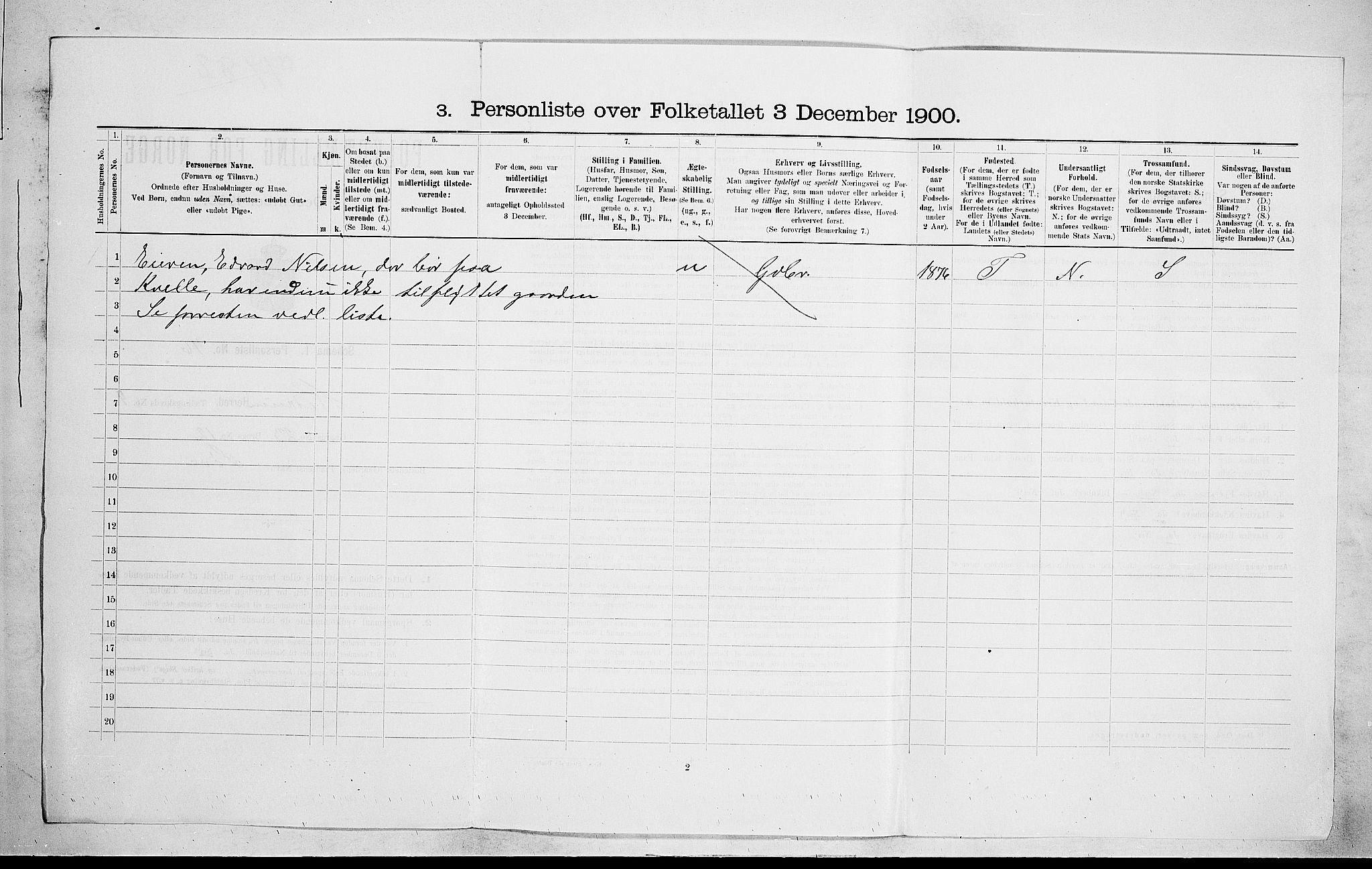 RA, 1900 census for Hedrum, 1900, p. 418