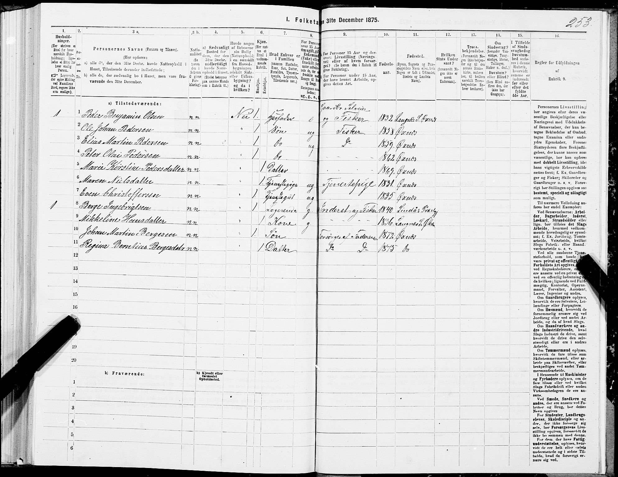 SAT, 1875 census for 1868P Øksnes, 1875, p. 1253