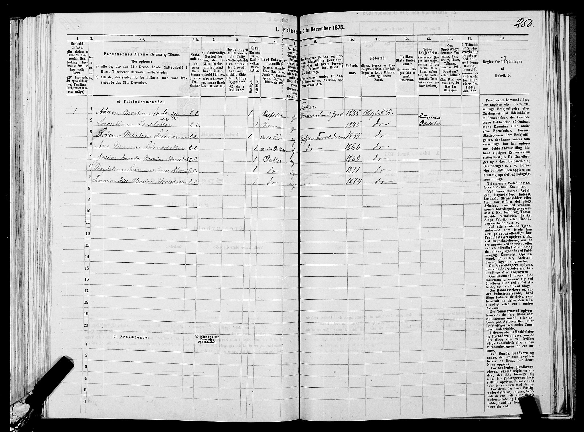 SATØ, 1875 census for 1936P Karlsøy, 1875, p. 2250
