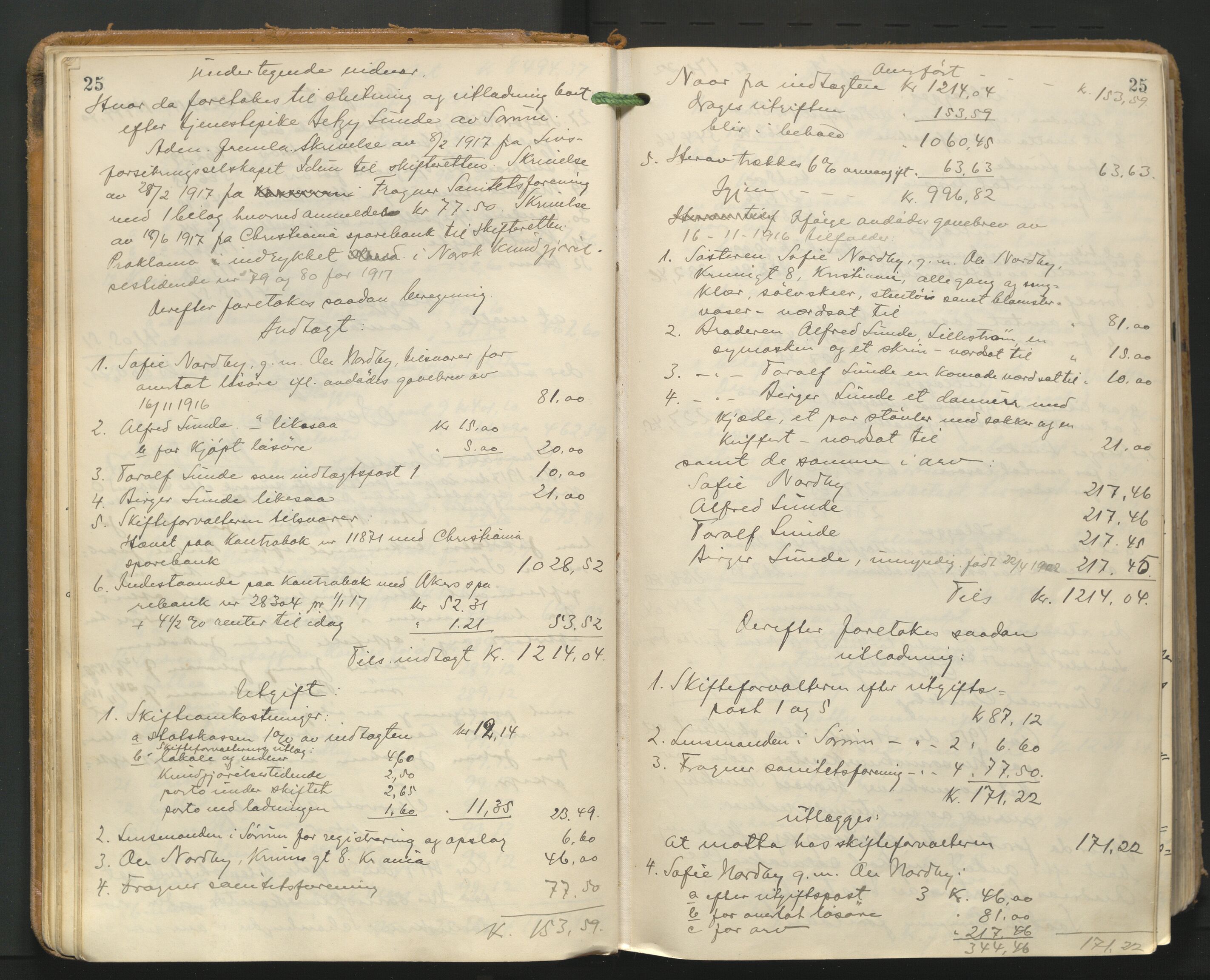 Nes tingrett, AV/SAO-A-10548/H/Hc/L0006: Utlodningsprotokoll, 1916-1943, p. 25