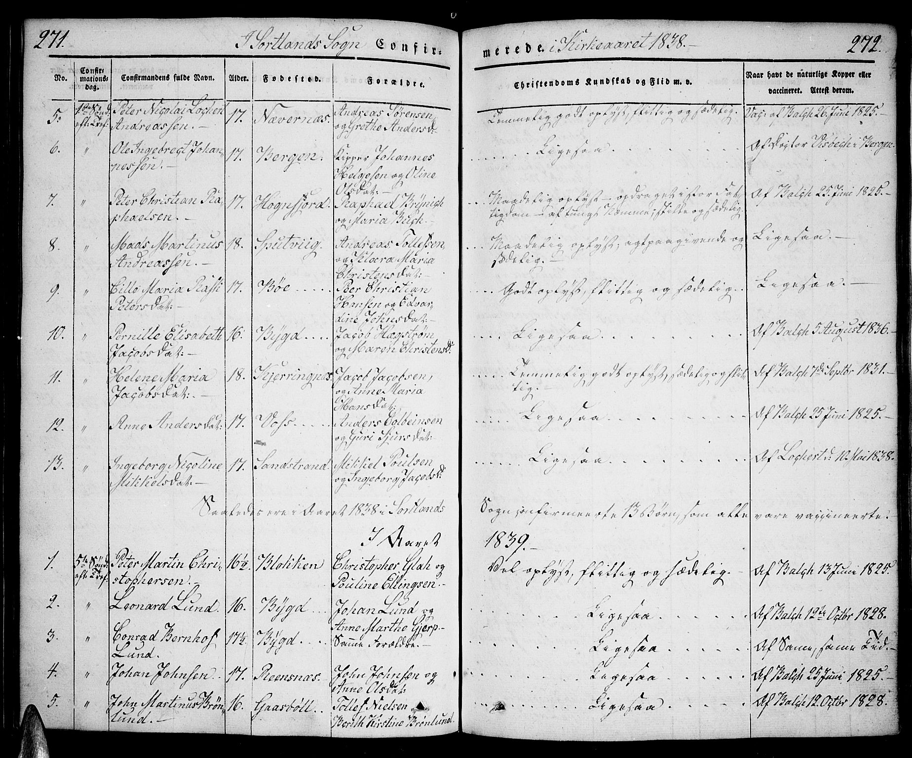 Ministerialprotokoller, klokkerbøker og fødselsregistre - Nordland, SAT/A-1459/888/L1239: Parish register (official) no. 888A06 /2, 1837-1848, p. 271-272