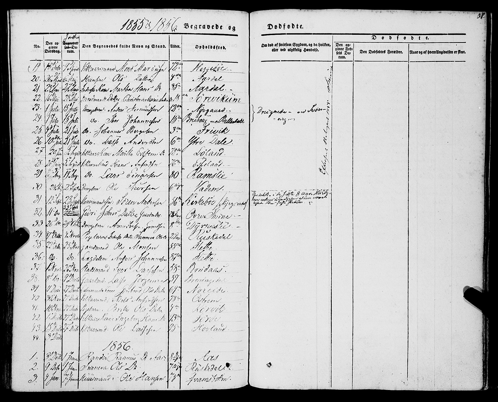 Lavik sokneprestembete, SAB/A-80901: Parish register (official) no. A 3, 1843-1863, p. 38